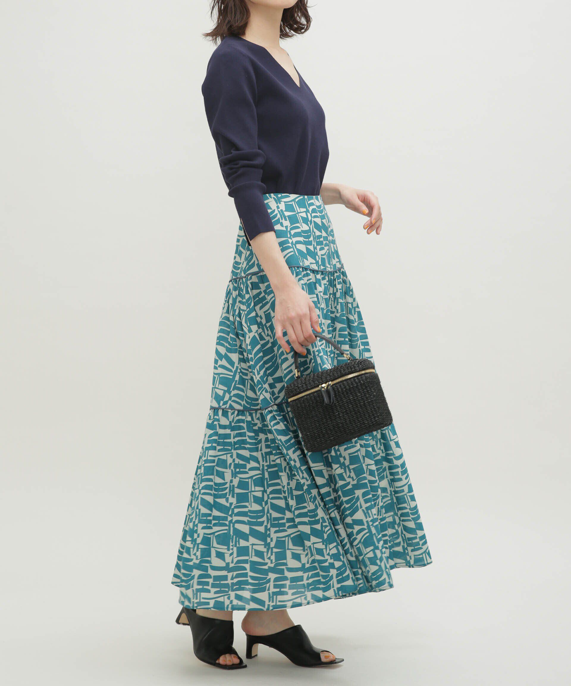 nano･universe「LB.03/幾何学柄ティアードスカート」|スカート|