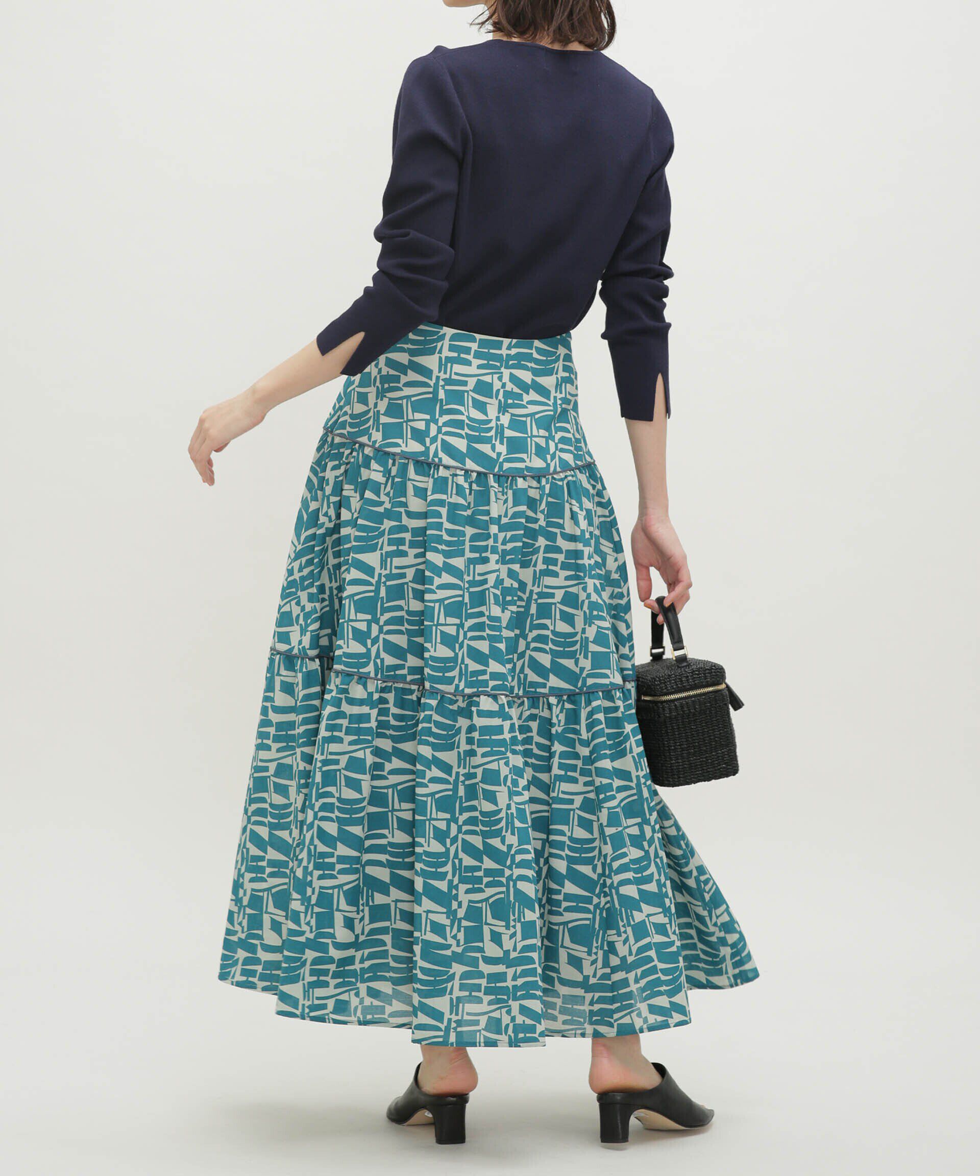 nano･universe「LB.03/幾何学柄ティアードスカート」|スカート|