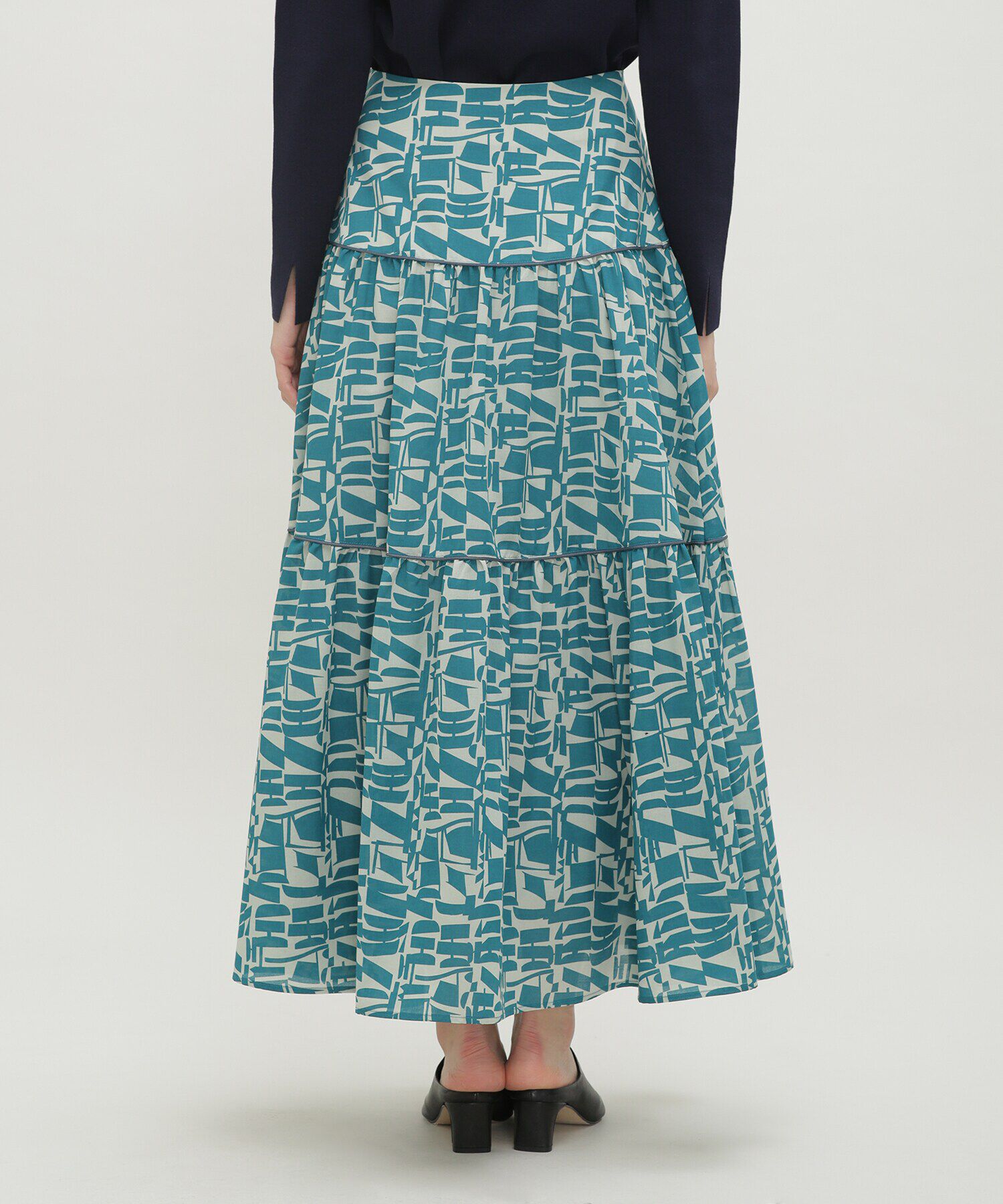 nano･universe「LB.03/幾何学柄ティアードスカート」|スカート|