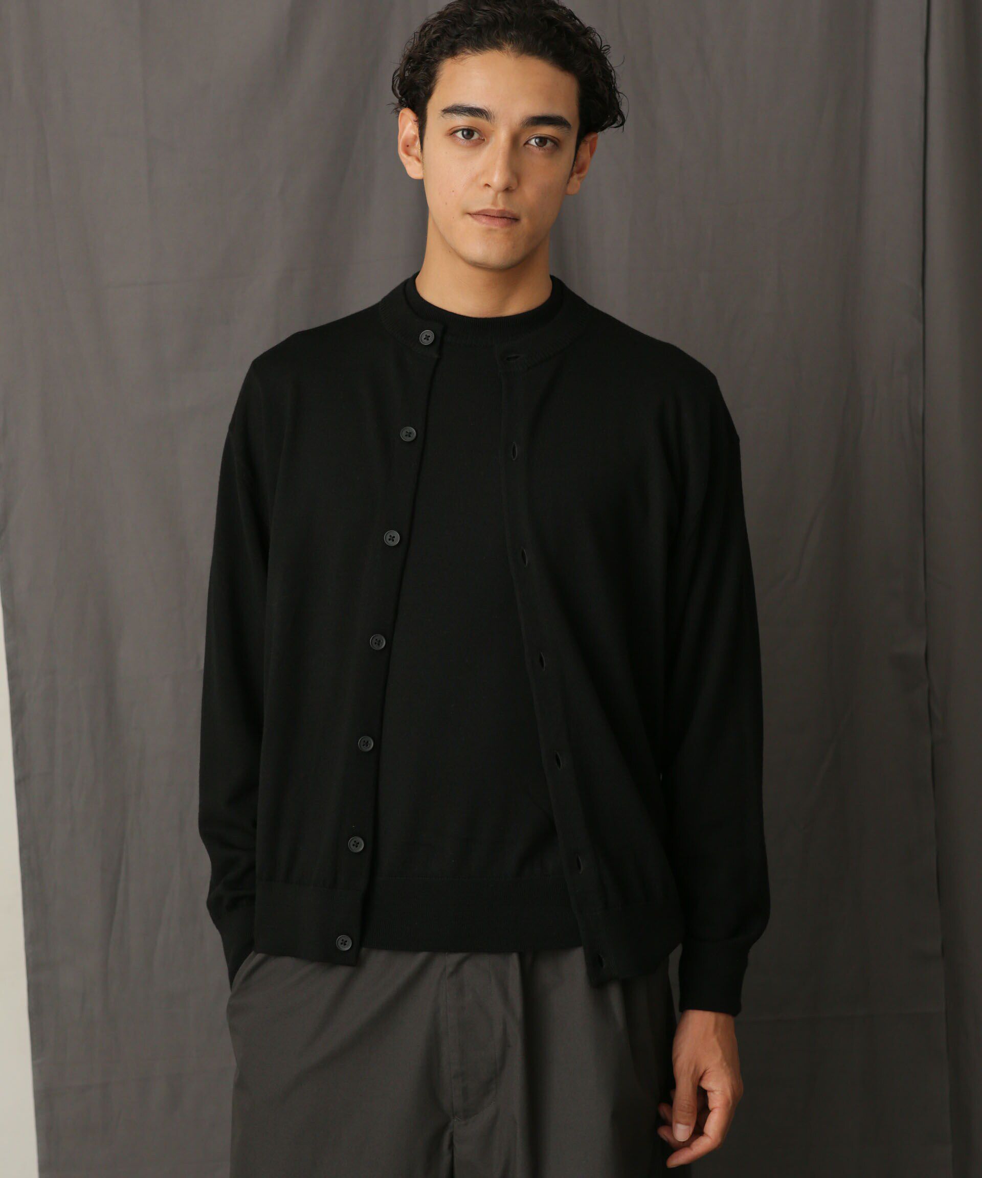 nano･universe「「毛玉レスニット」 ファインゲージクルーネックカーディガン」|ニット・セーター|