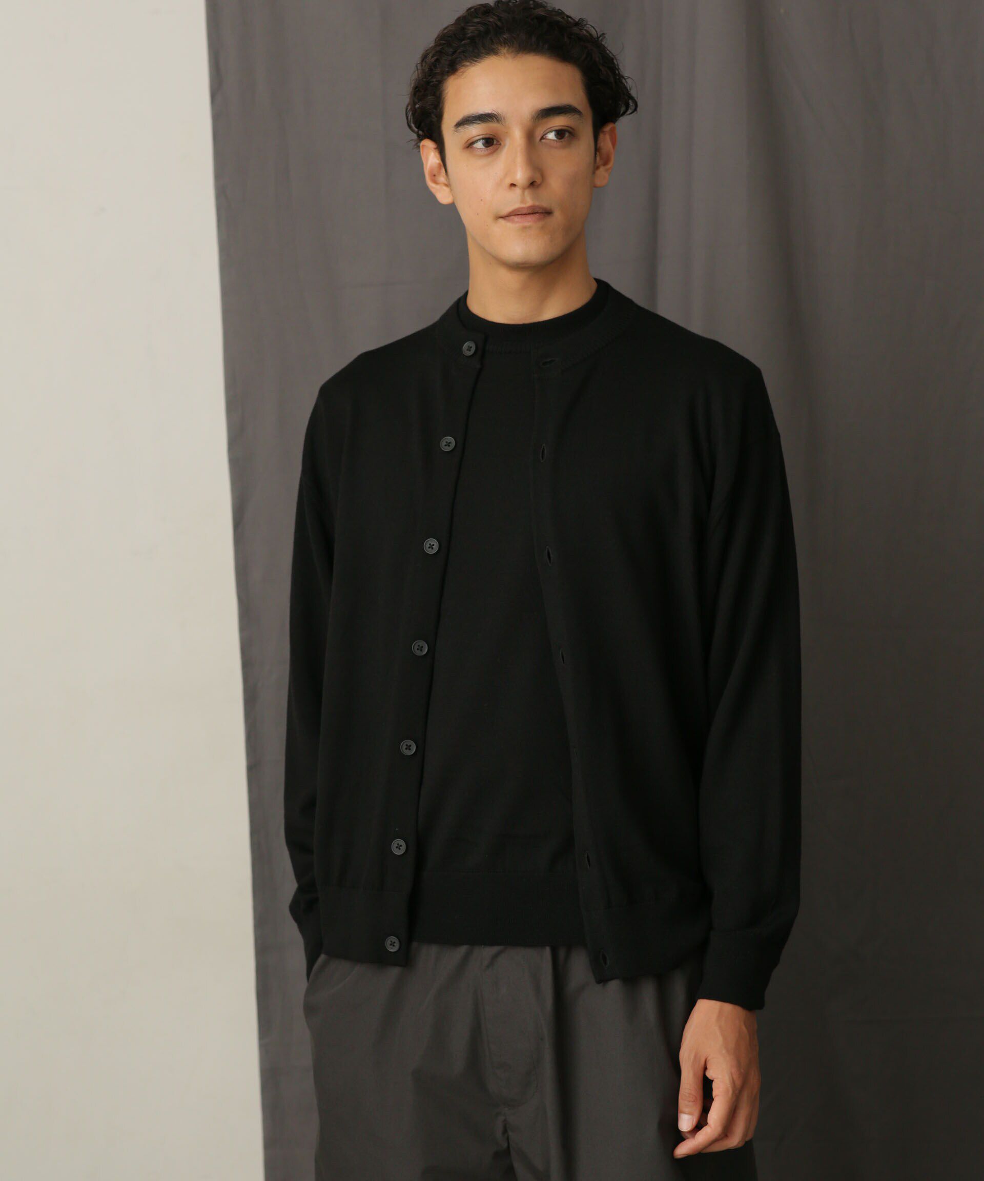 nano･universe「「毛玉レスニット」 ファインゲージクルーネックカーディガン」|ニット・セーター|