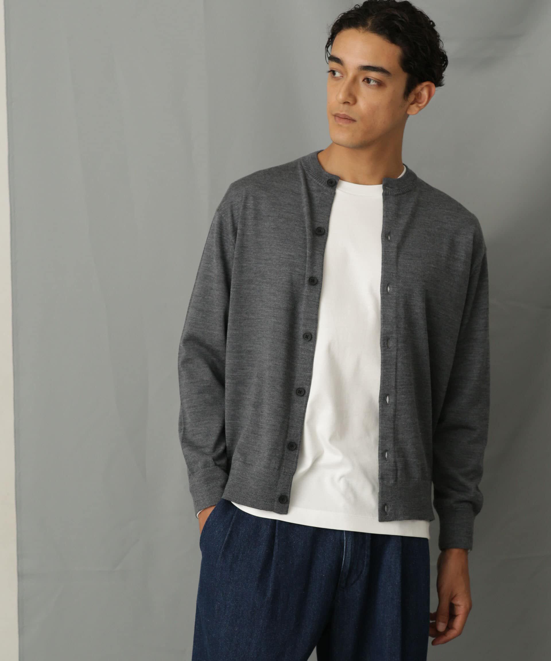 nano･universe「「毛玉レスニット」 ファインゲージクルーネックカーディガン」|ニット・セーター|