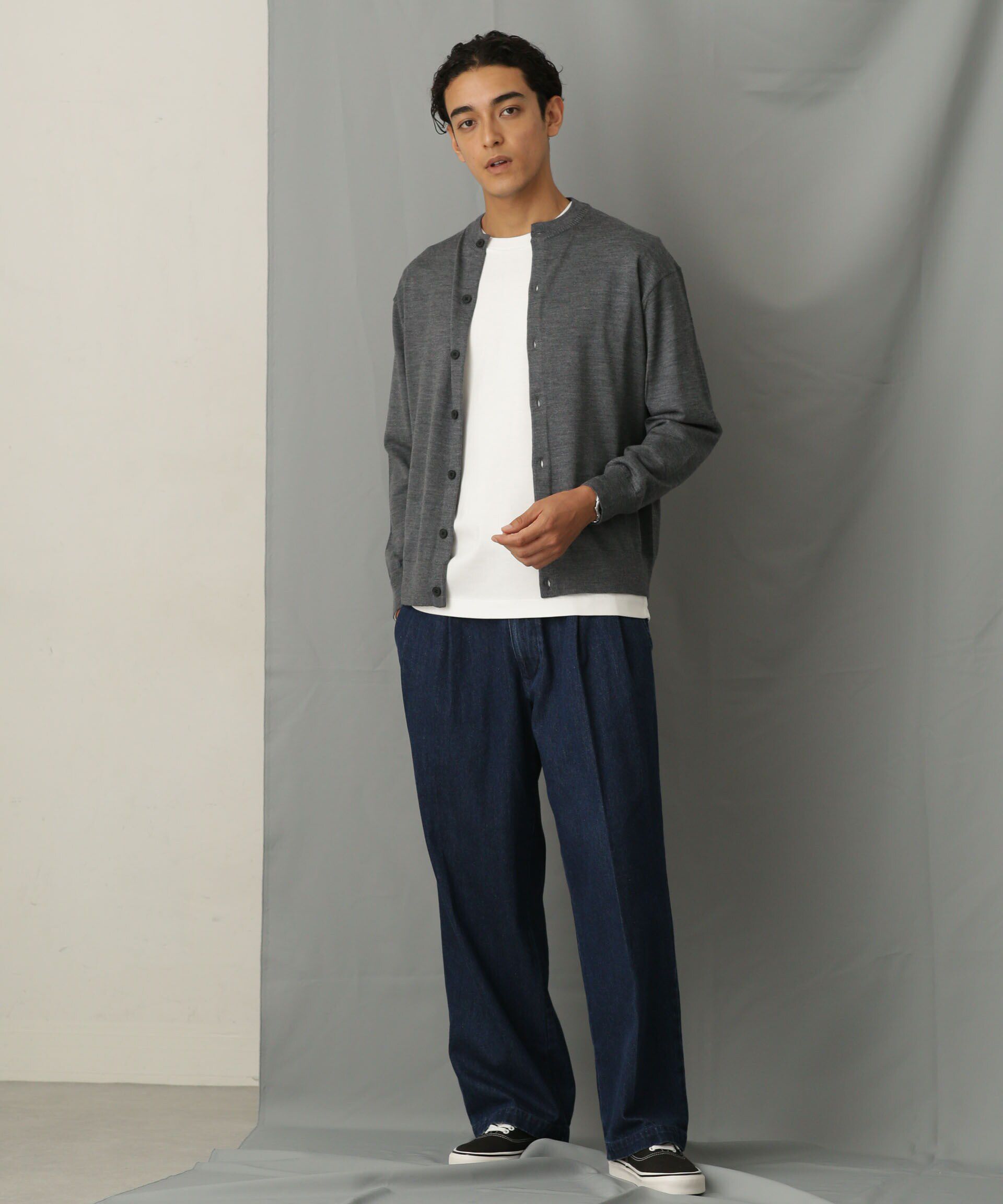 nano･universe「「毛玉レスニット」 ファインゲージクルーネックカーディガン」|ニット・セーター|