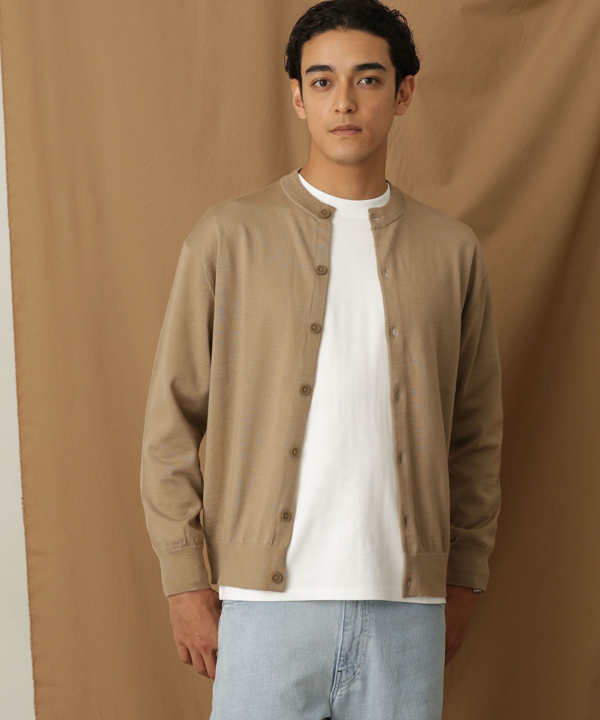 nano･universe「「毛玉レスニット」 ファインゲージクルーネックカーディガン」|ニット・セーター|