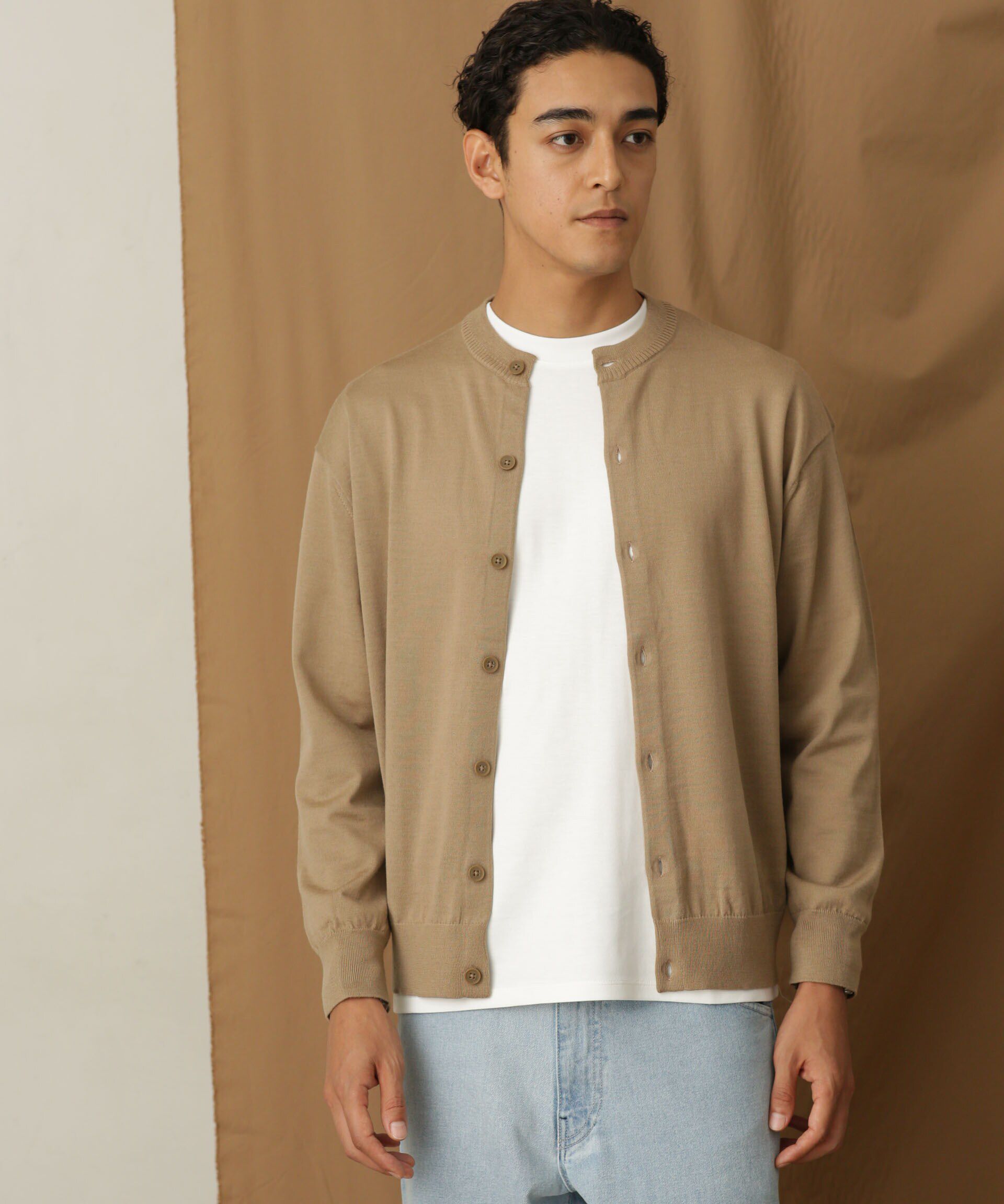 nano･universe「「毛玉レスニット」 ファインゲージクルーネックカーディガン」|ニット・セーター|