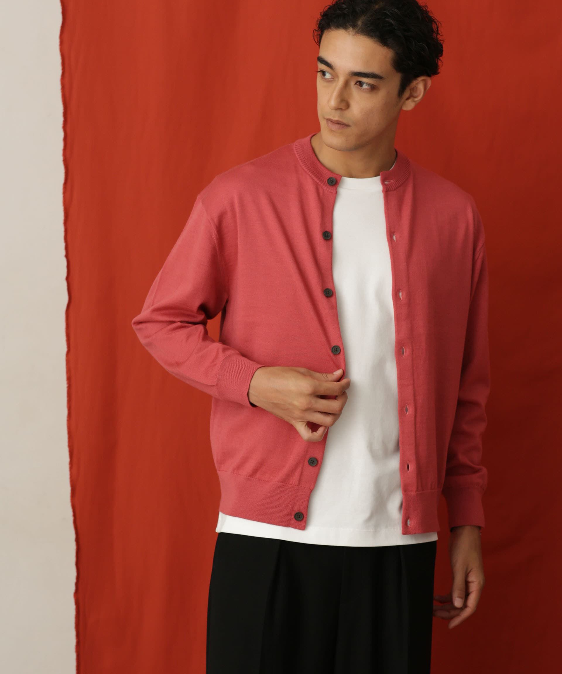 nano･universe「「毛玉レスニット」 ファインゲージクルーネックカーディガン」|ニット・セーター|