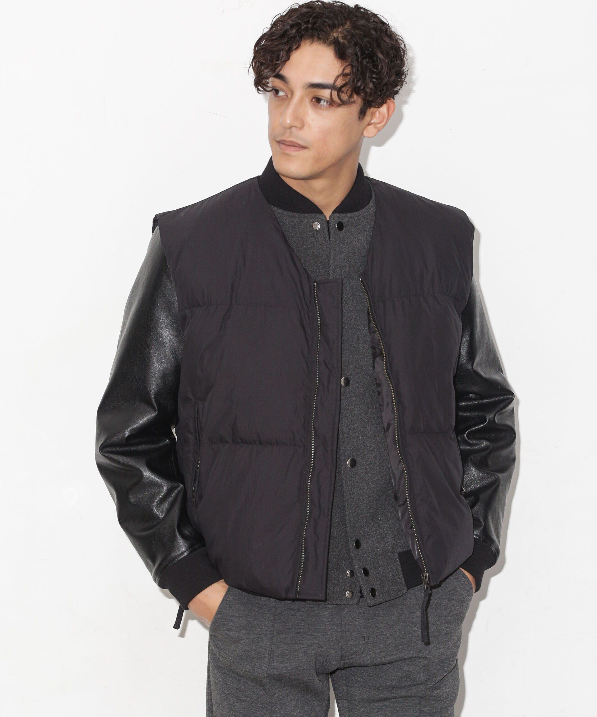 nano･universe「中綿ベスト」|ダウンベスト・ベスト|ブラック