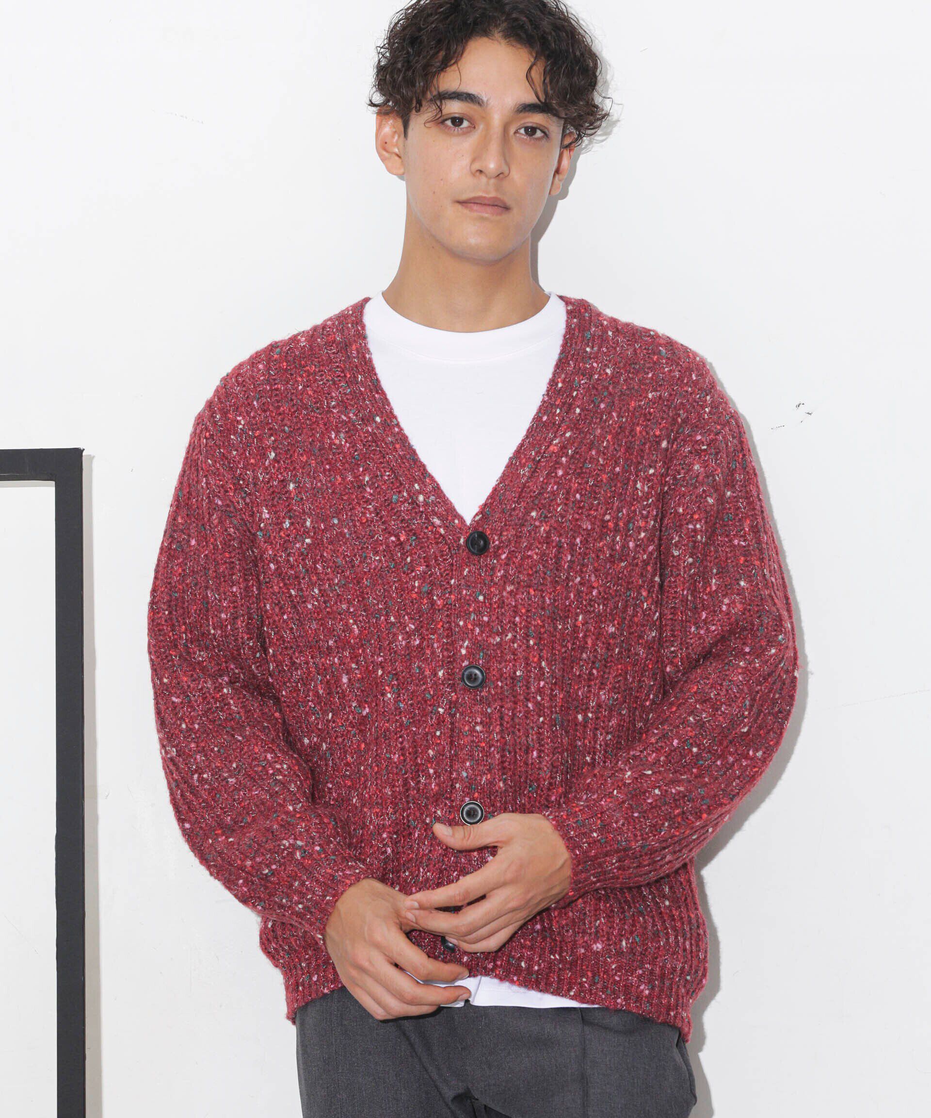 nano･universe「ファンシーネップカーディガン」|ニット・セーター|