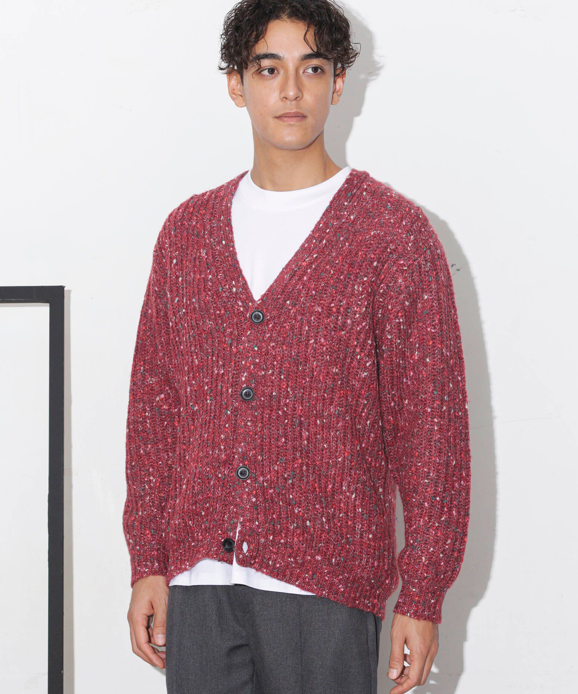 nano･universe「ファンシーネップカーディガン」|ニット・セーター|