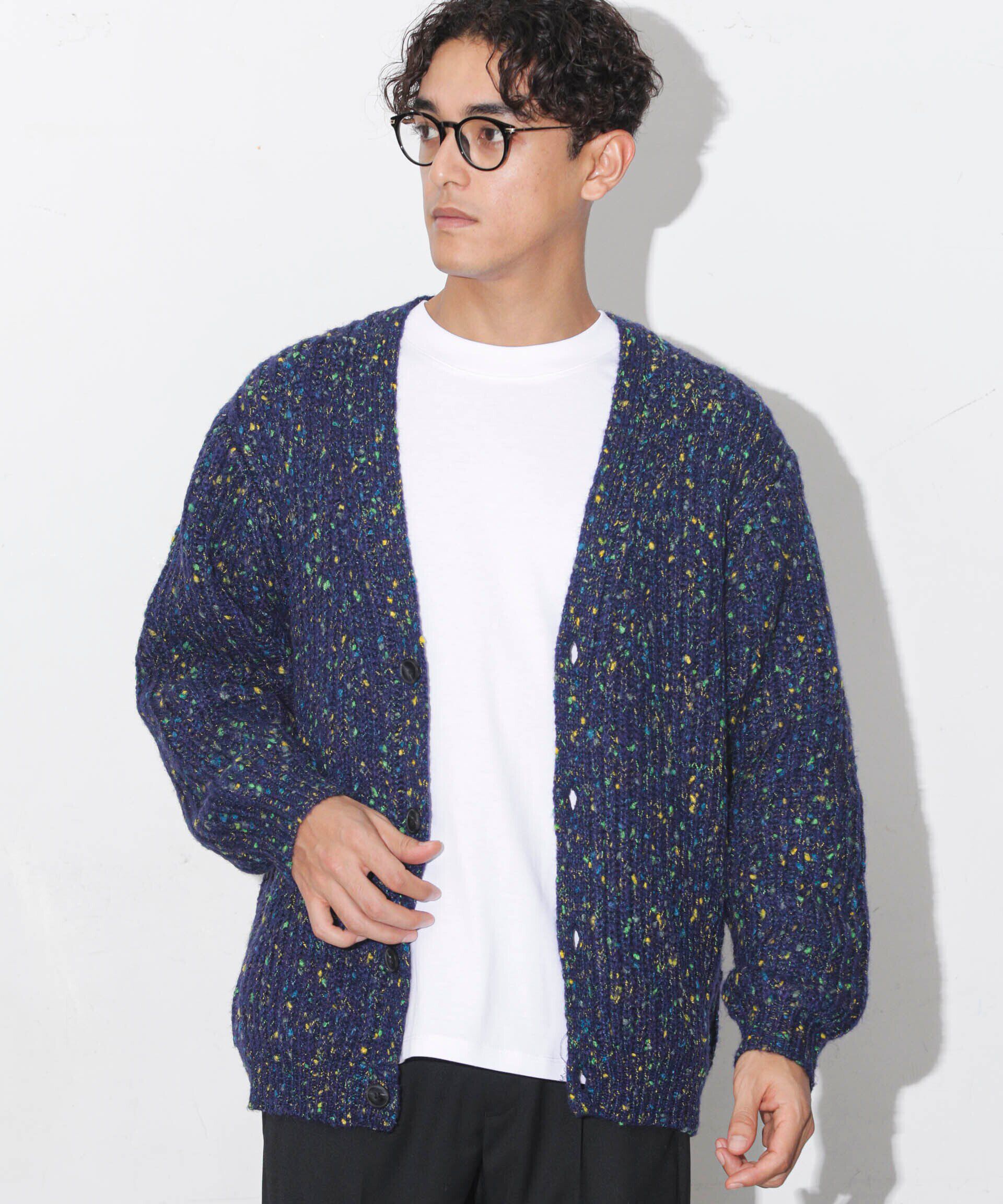 nano･universe「ファンシーネップカーディガン」|ニット・セーター|