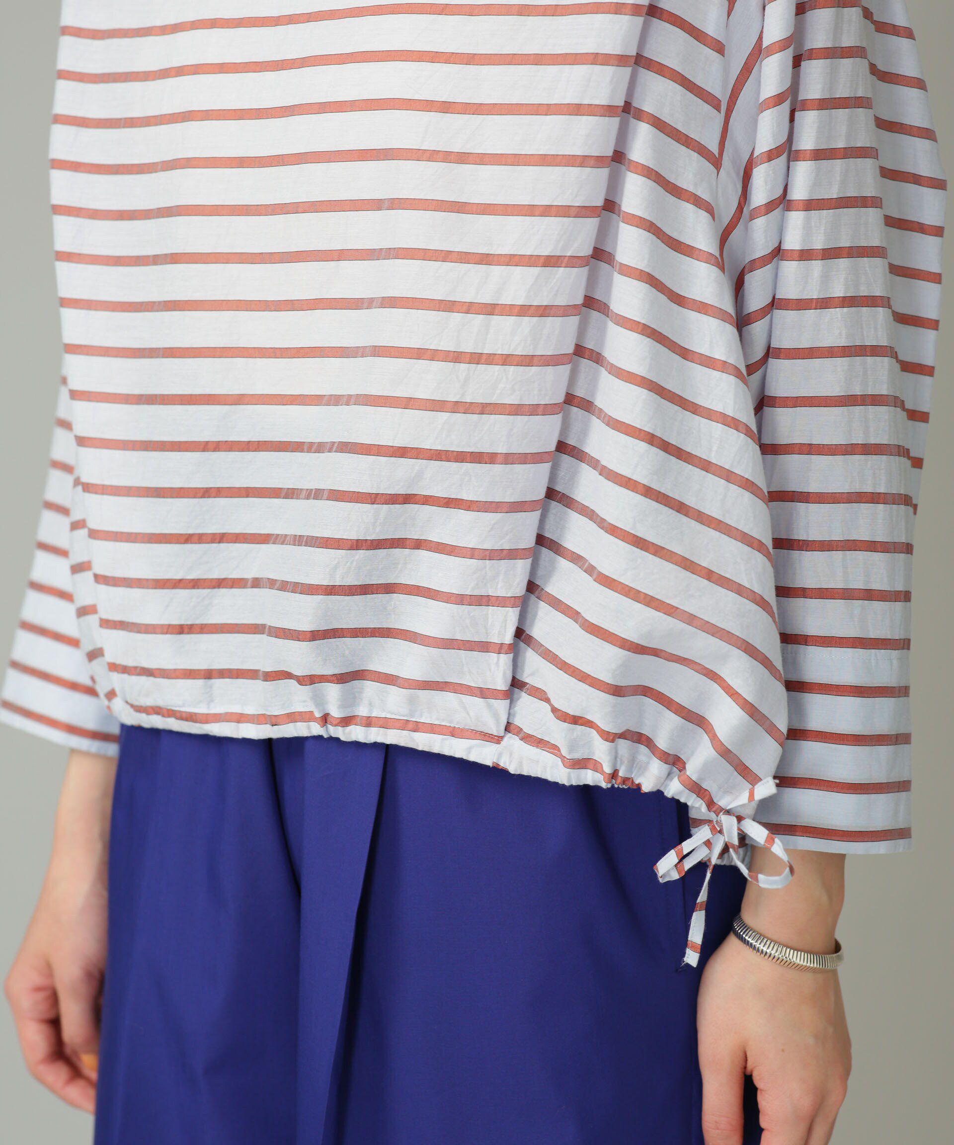 nano･universe「シアーボーダーブラウス」|シャツ・ブラウス|