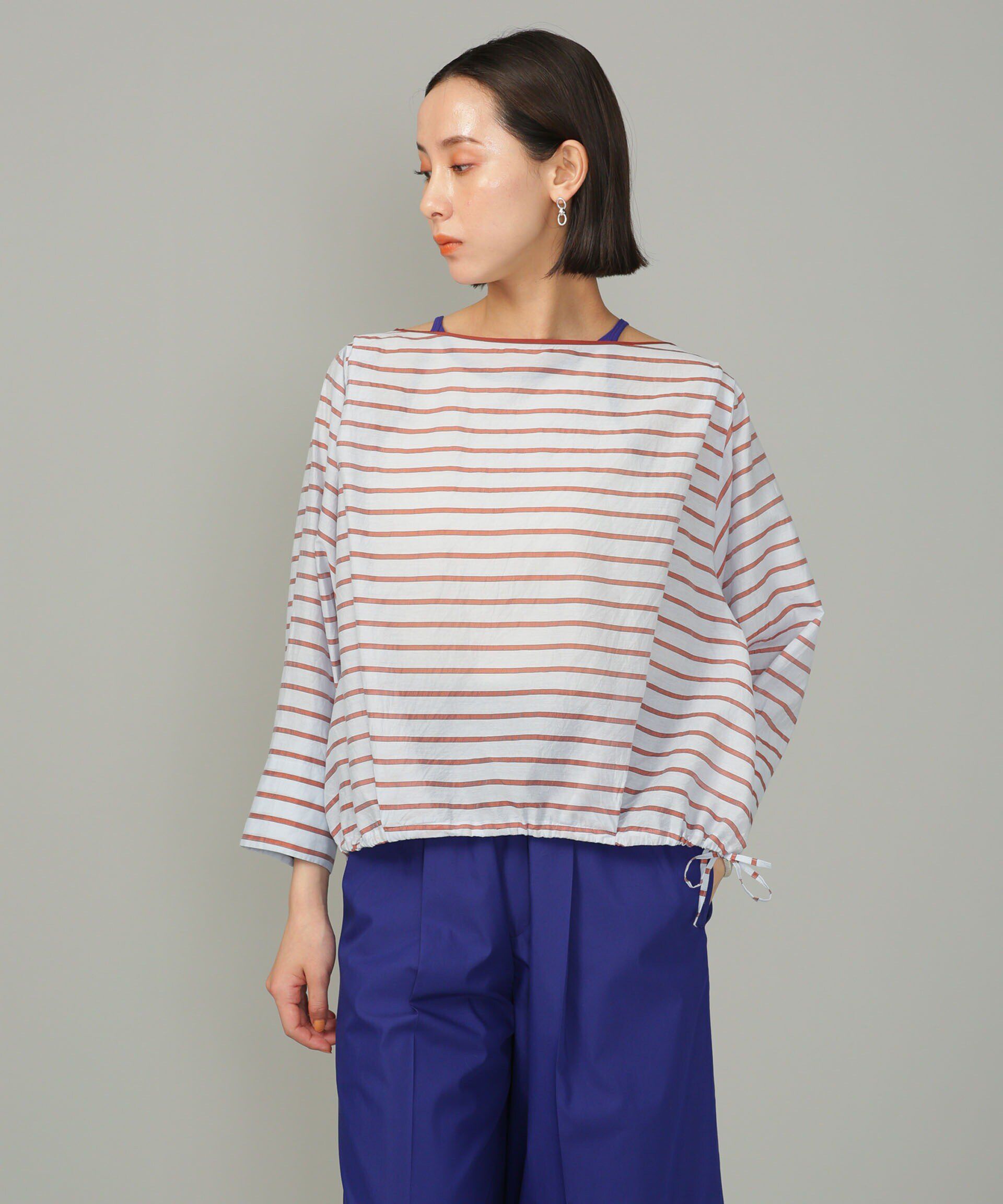 nano･universe「シアーボーダーブラウス」|シャツ・ブラウス|