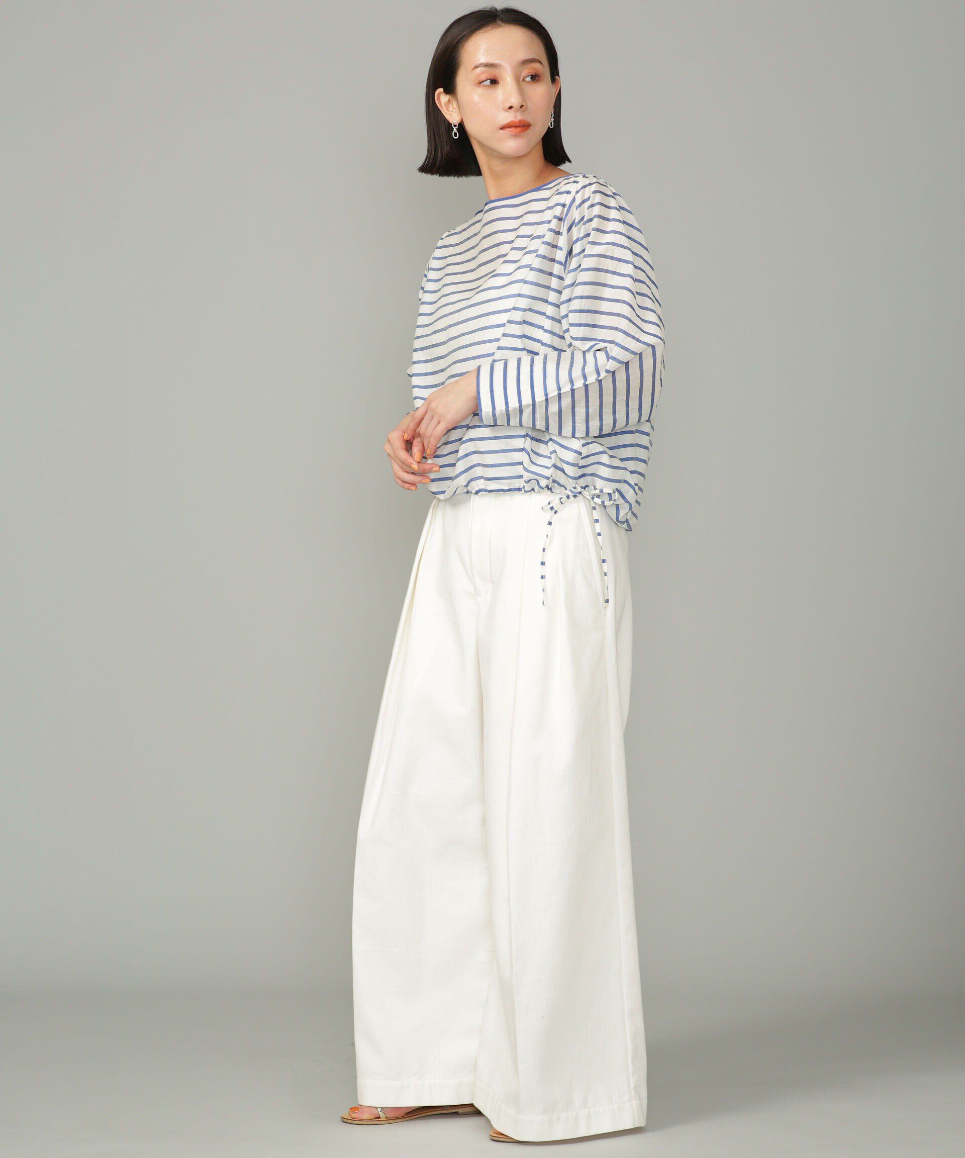 nano･universe「シアーボーダーブラウス」|シャツ・ブラウス|