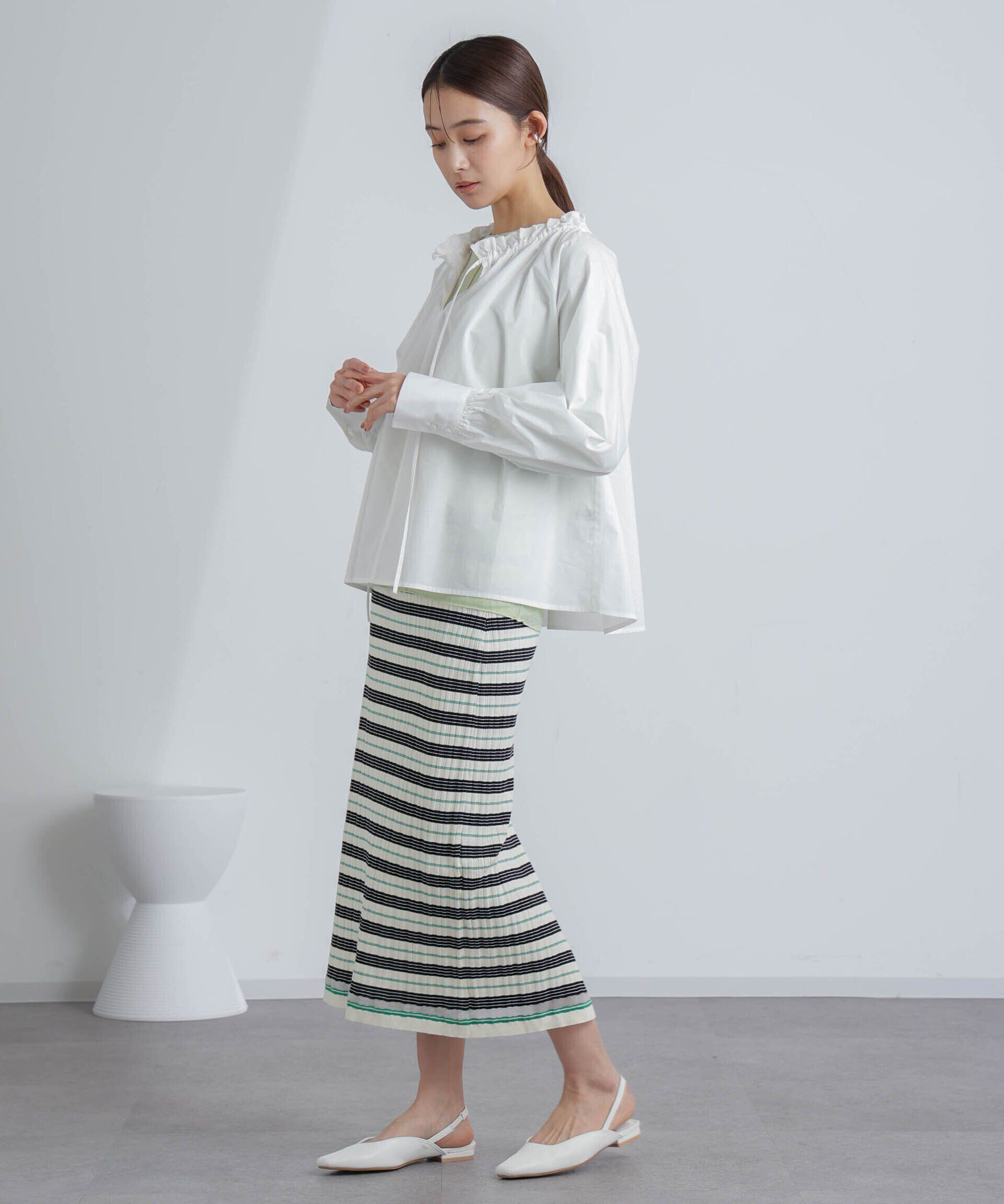 nano･universe「ランダムリブボーダースカート(セットアップ可)」|スカート|