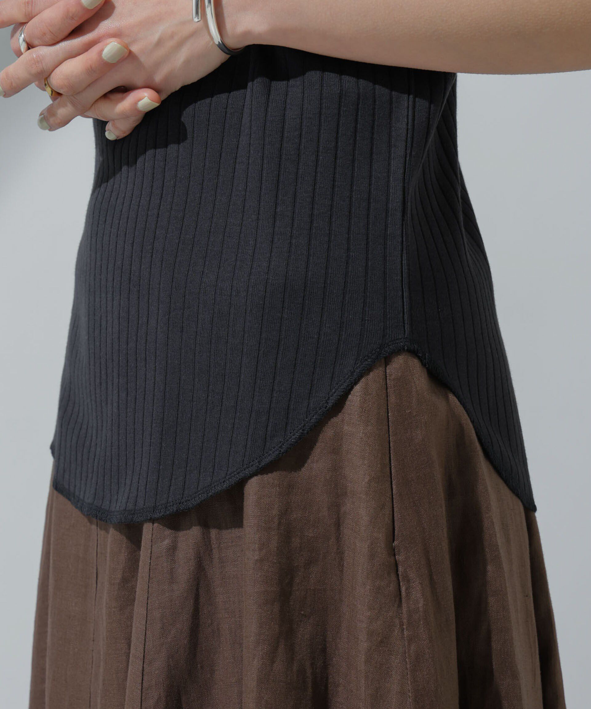 nano･universe「Anti Soaked(R) 汗染み防止 リブタンクトップ」|タンクトップ|