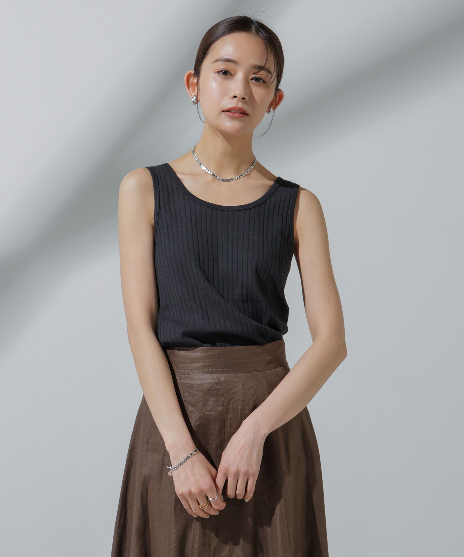 nano･universe「Anti Soaked(R) 汗染み防止 リブタンクトップ」|タンクトップ|