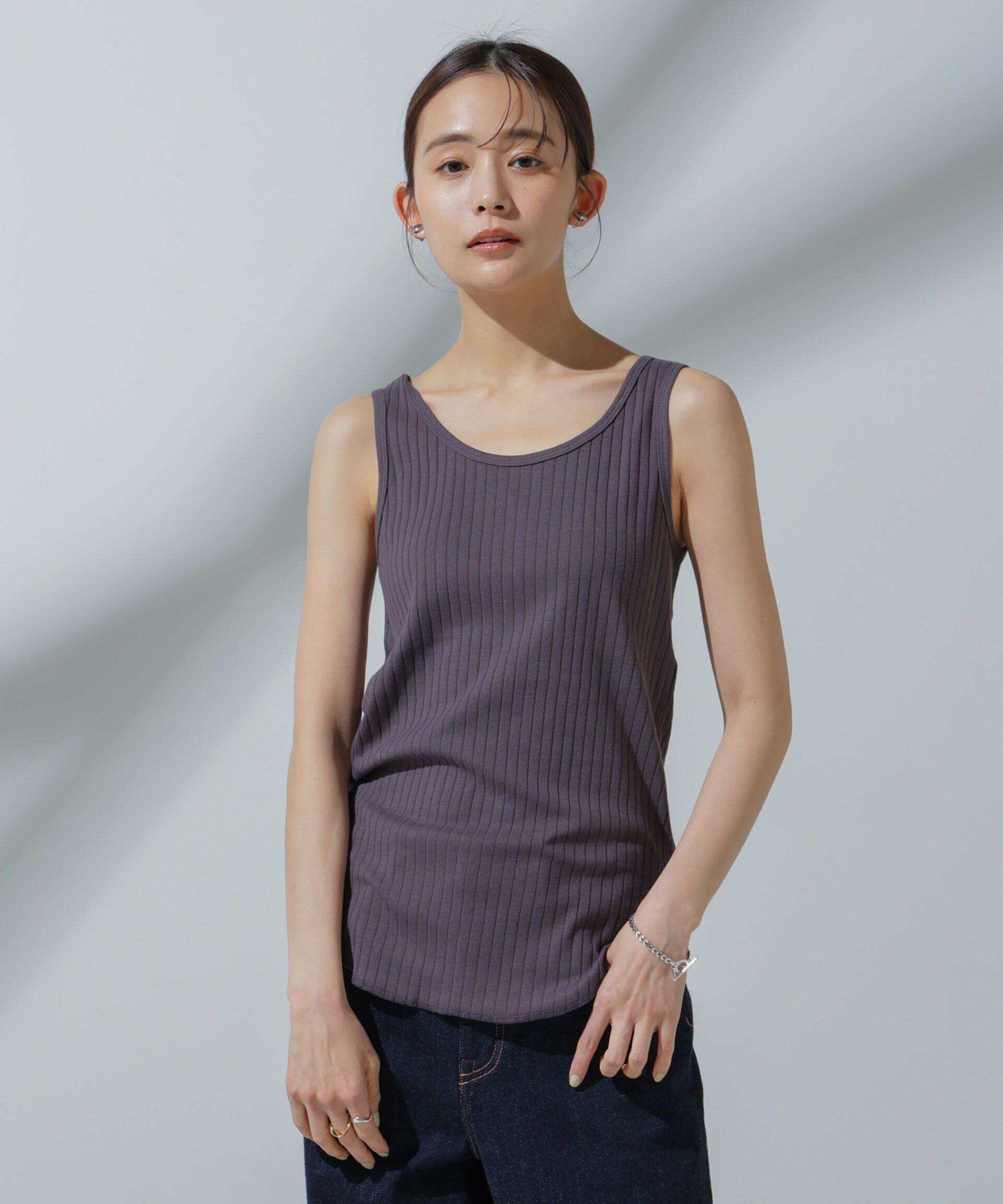 nano･universe「Anti Soaked(R) 汗染み防止 リブタンクトップ」|タンクトップ|