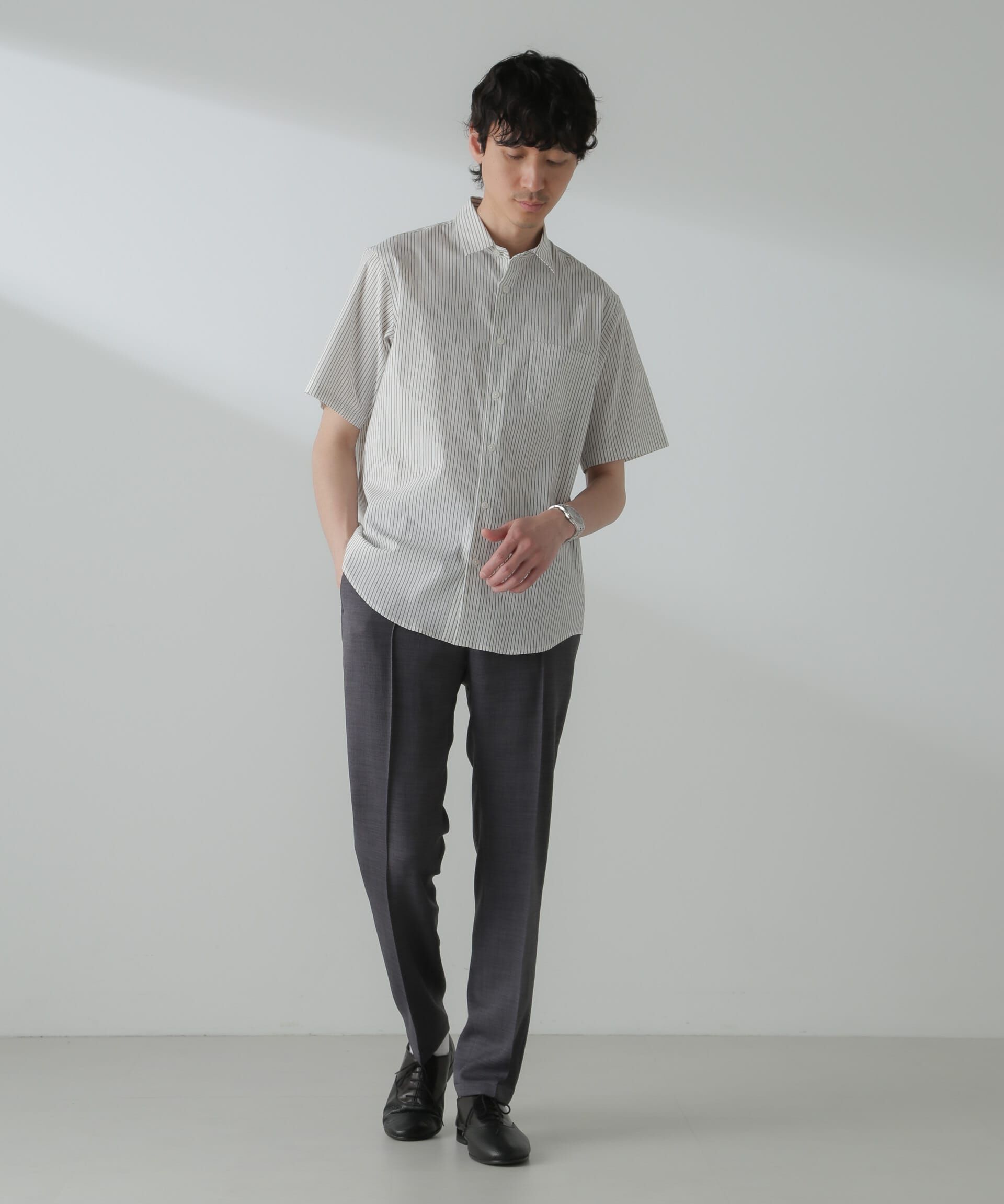 nano･universe「「ICE FLOW LINEN」バリエーションシャツ 半袖」|シャツ・ブラウス|