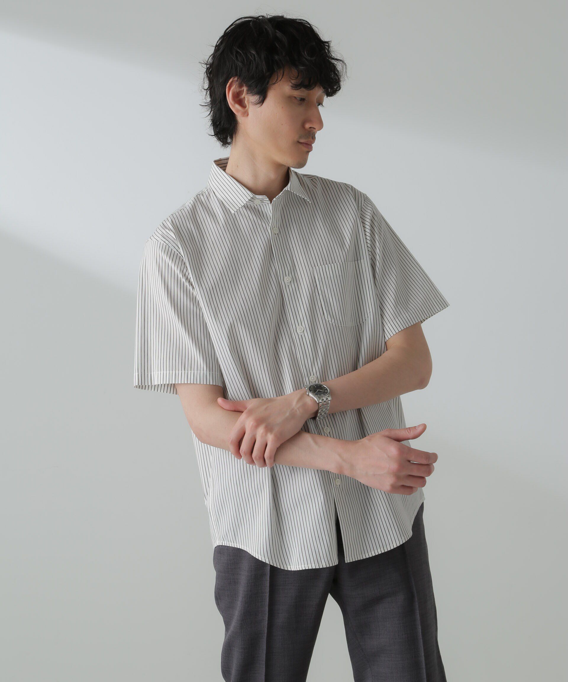 nano･universe「「ICE FLOW LINEN」バリエーションシャツ 半袖」|シャツ・ブラウス|