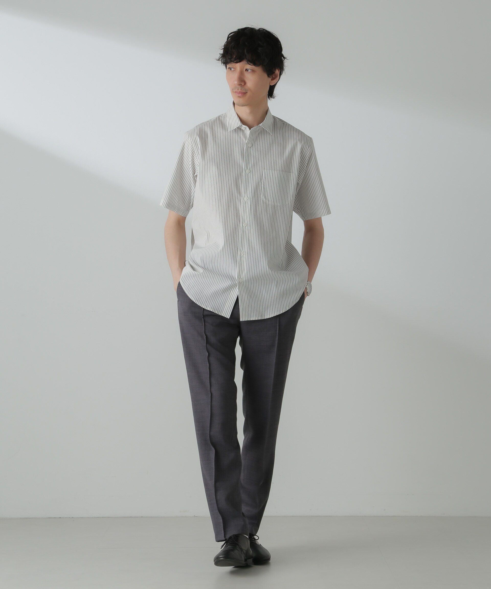 nano･universe「「ICE FLOW LINEN」バリエーションシャツ 半袖」|シャツ・ブラウス|