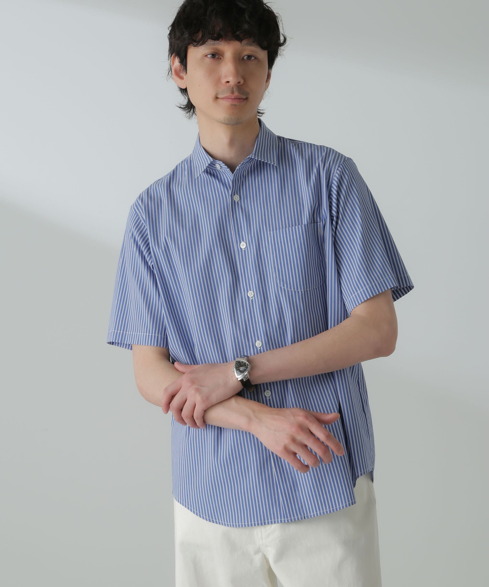 nano･universe「「ICE FLOW LINEN」バリエーションシャツ 半袖」|シャツ・ブラウス|