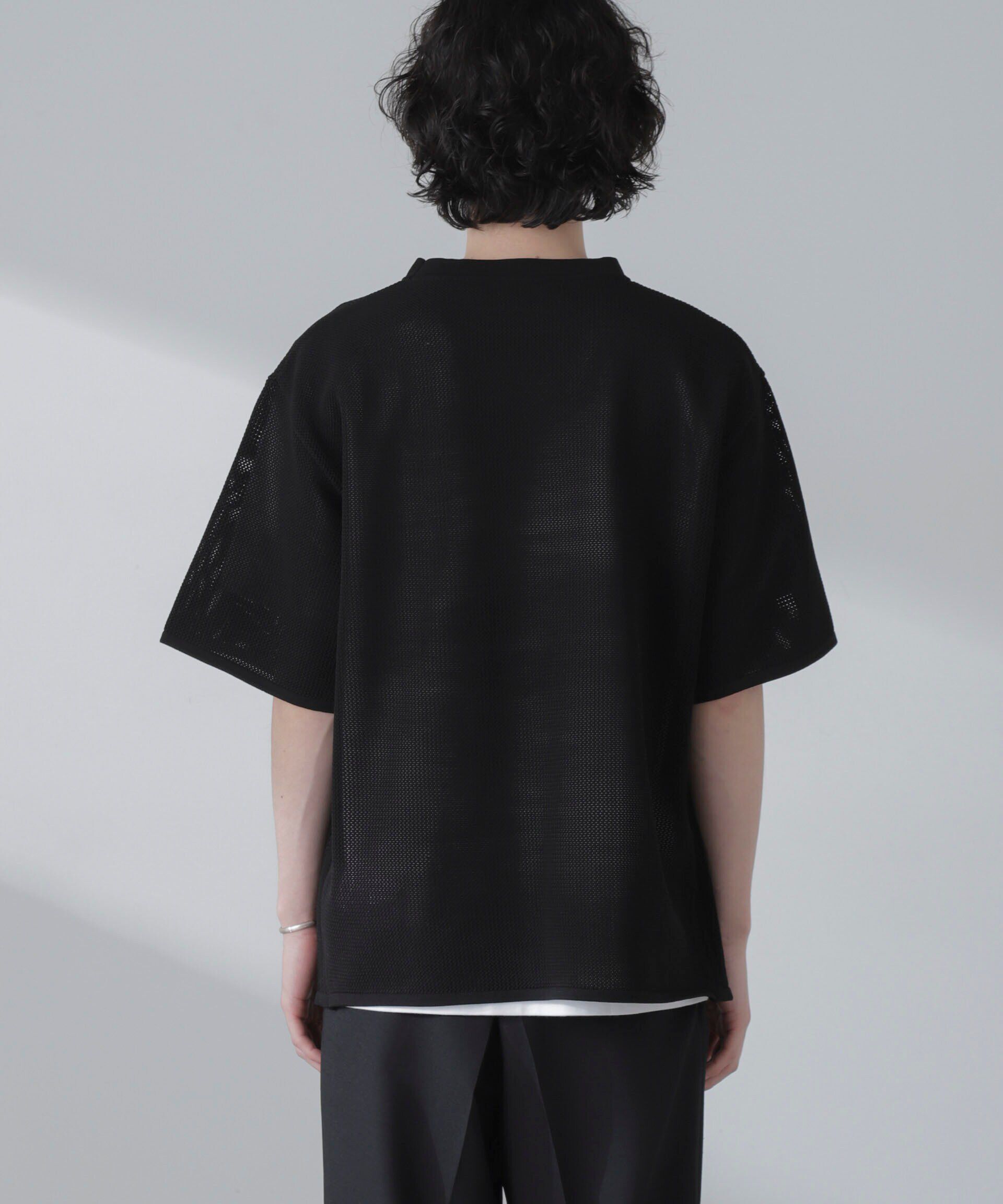 nano･universe「ポリメッシュリラックスクルーネックニットTシャツ」|ニット・セーター|