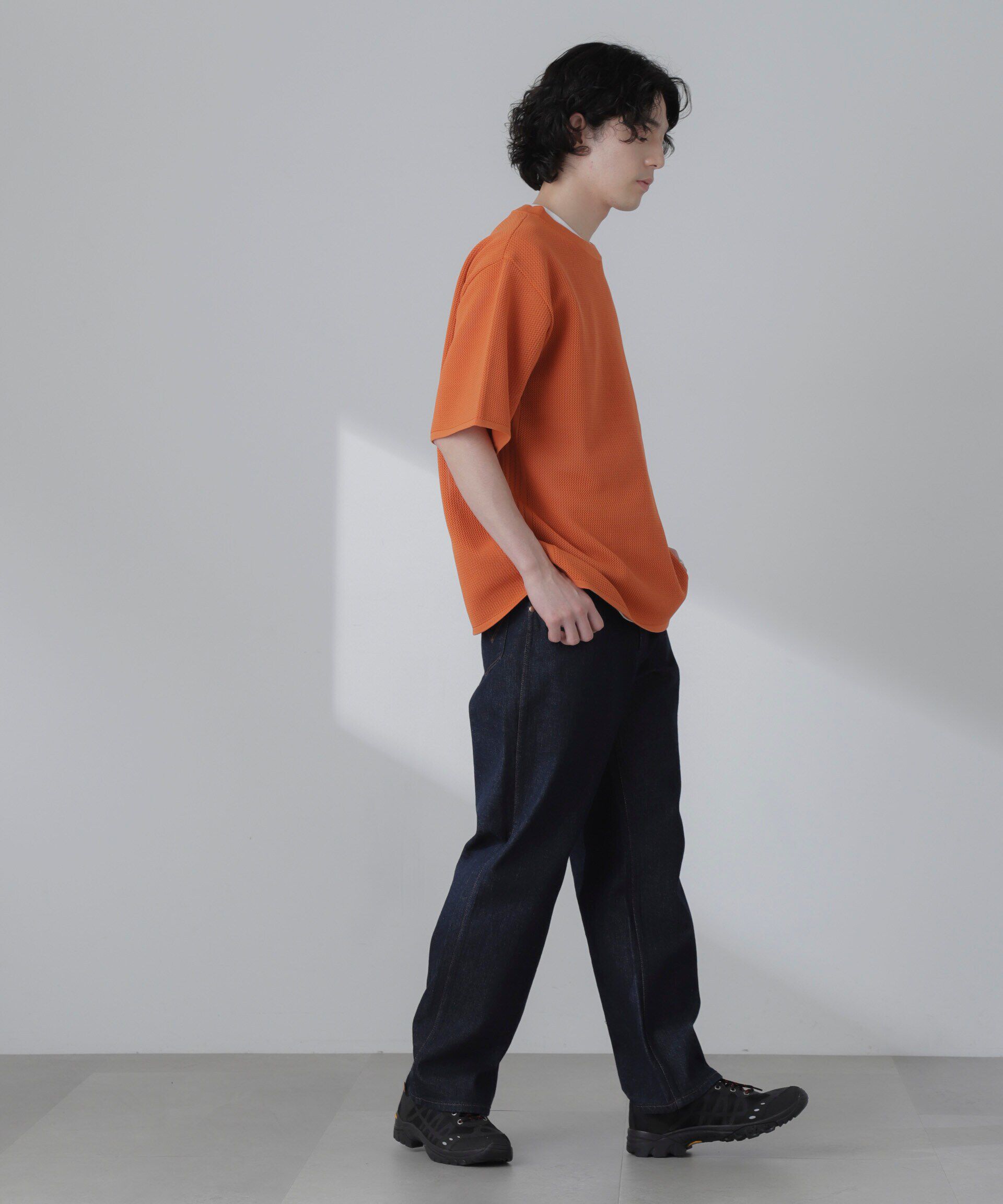 nano･universe「ポリメッシュリラックスクルーネックニットTシャツ」|ニット・セーター|