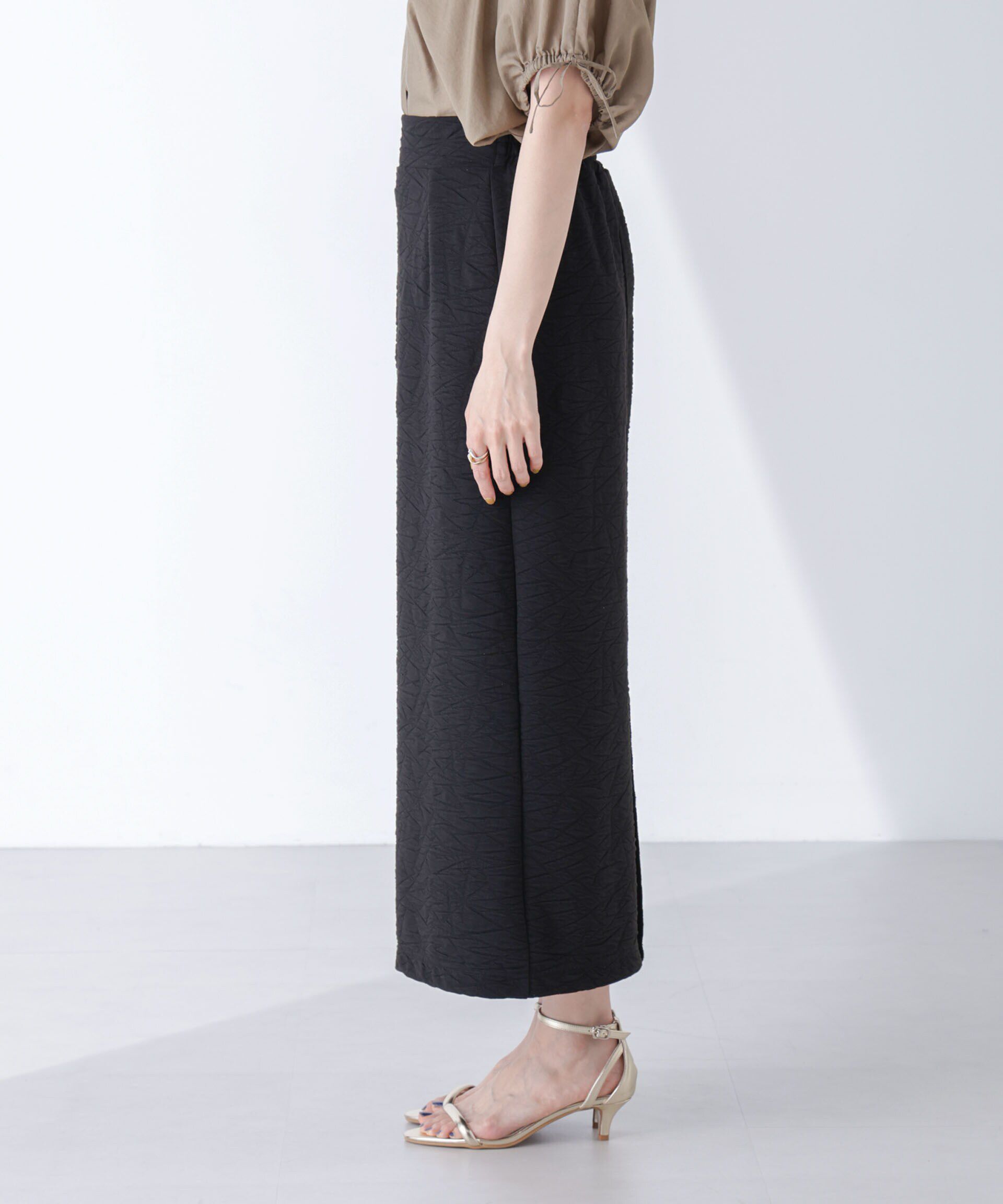 nano･universe「フクレジャガードカットナロースカート(セットアップ可)」|スカート|