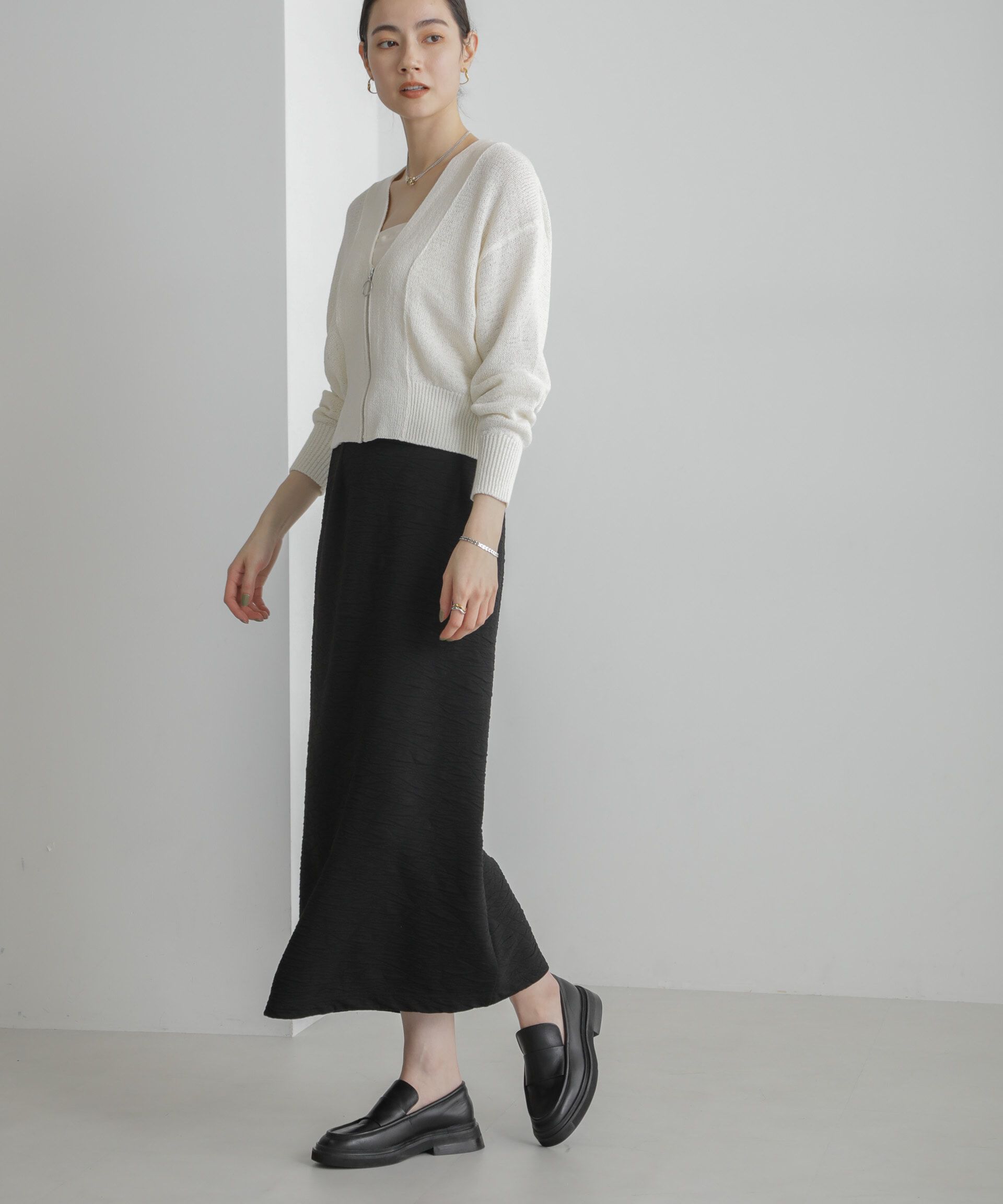 nano･universe「フクレジャガードカットナロースカート(セットアップ可)」|スカート|