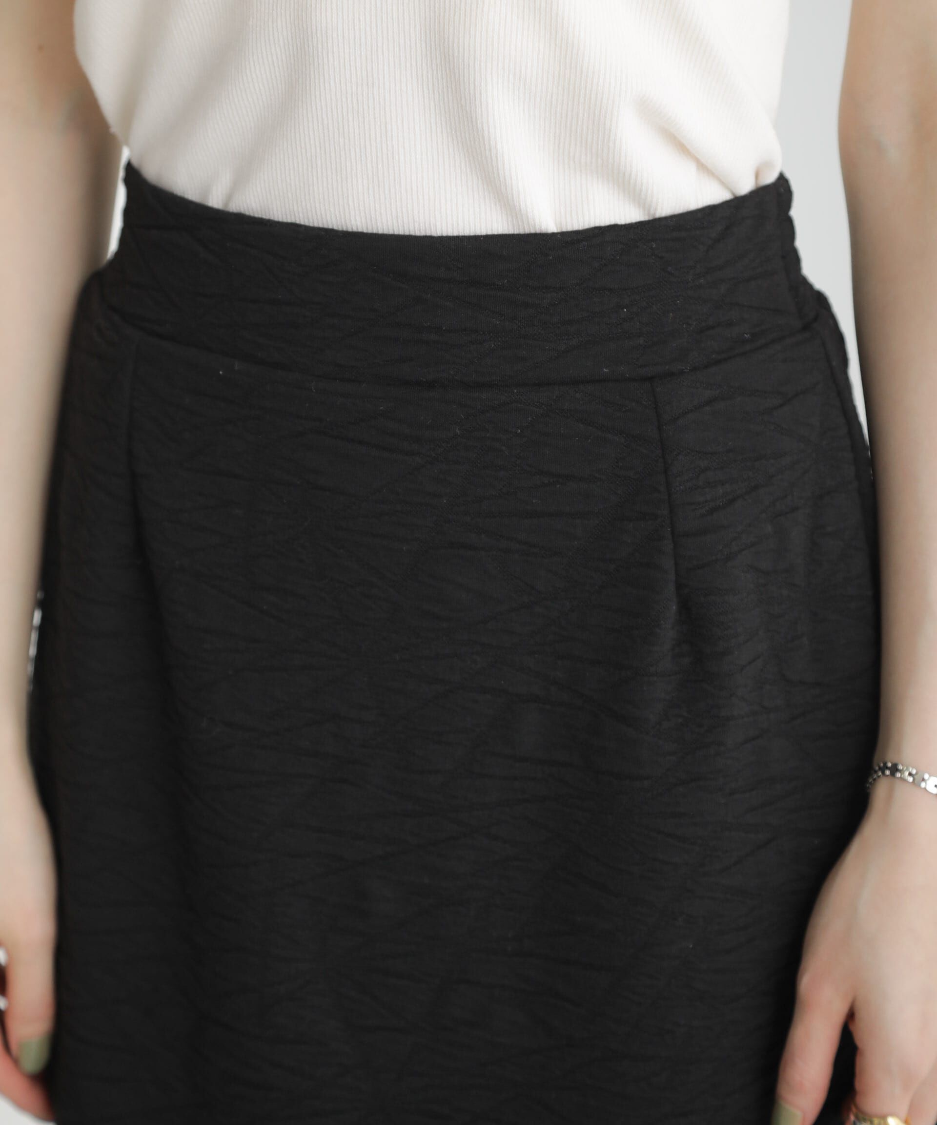 nano･universe「フクレジャガードカットナロースカート(セットアップ可)」|スカート|