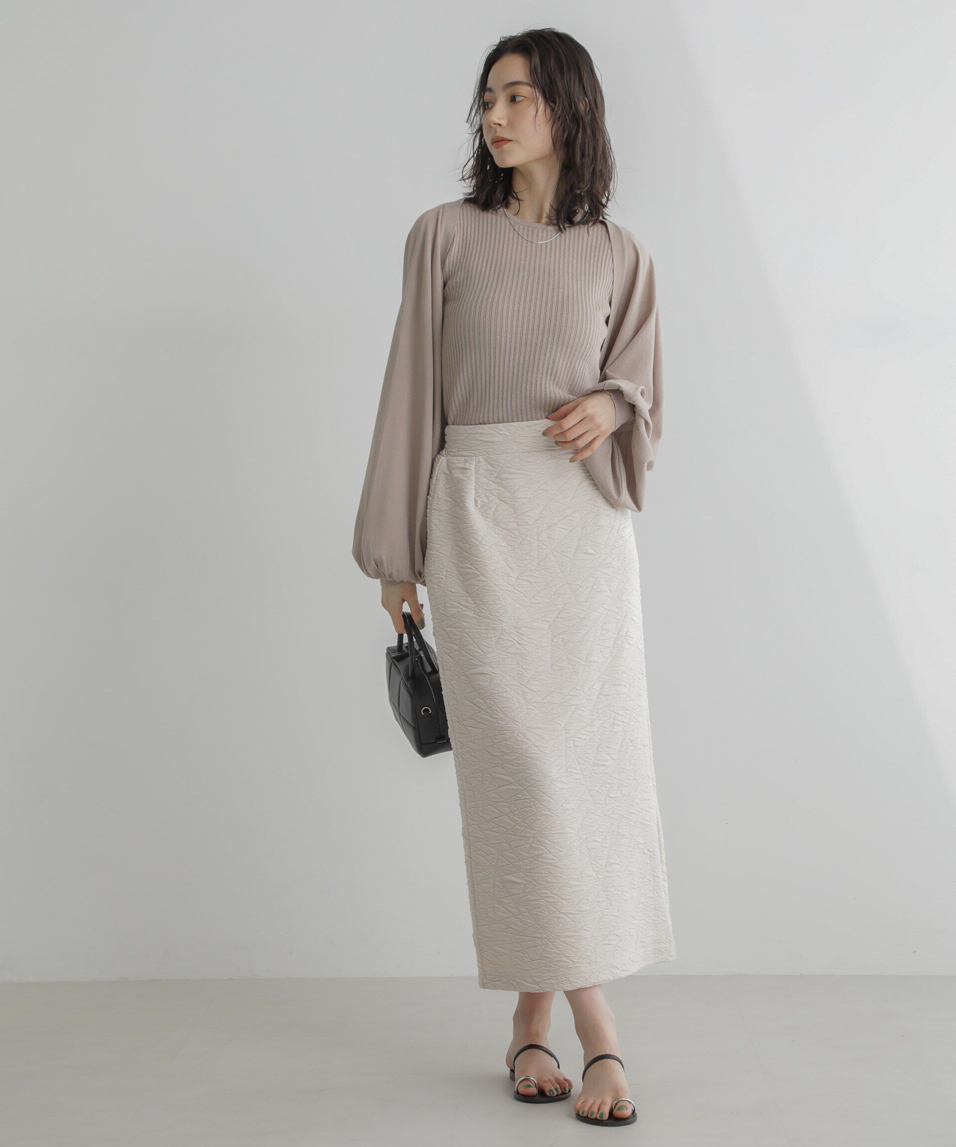 nano･universe「フクレジャガードカットナロースカート(セットアップ可)」|スカート|