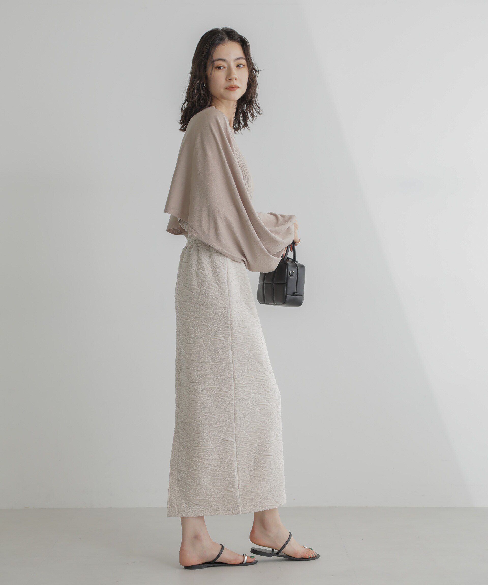 nano･universe「フクレジャガードカットナロースカート(セットアップ可)」|スカート|