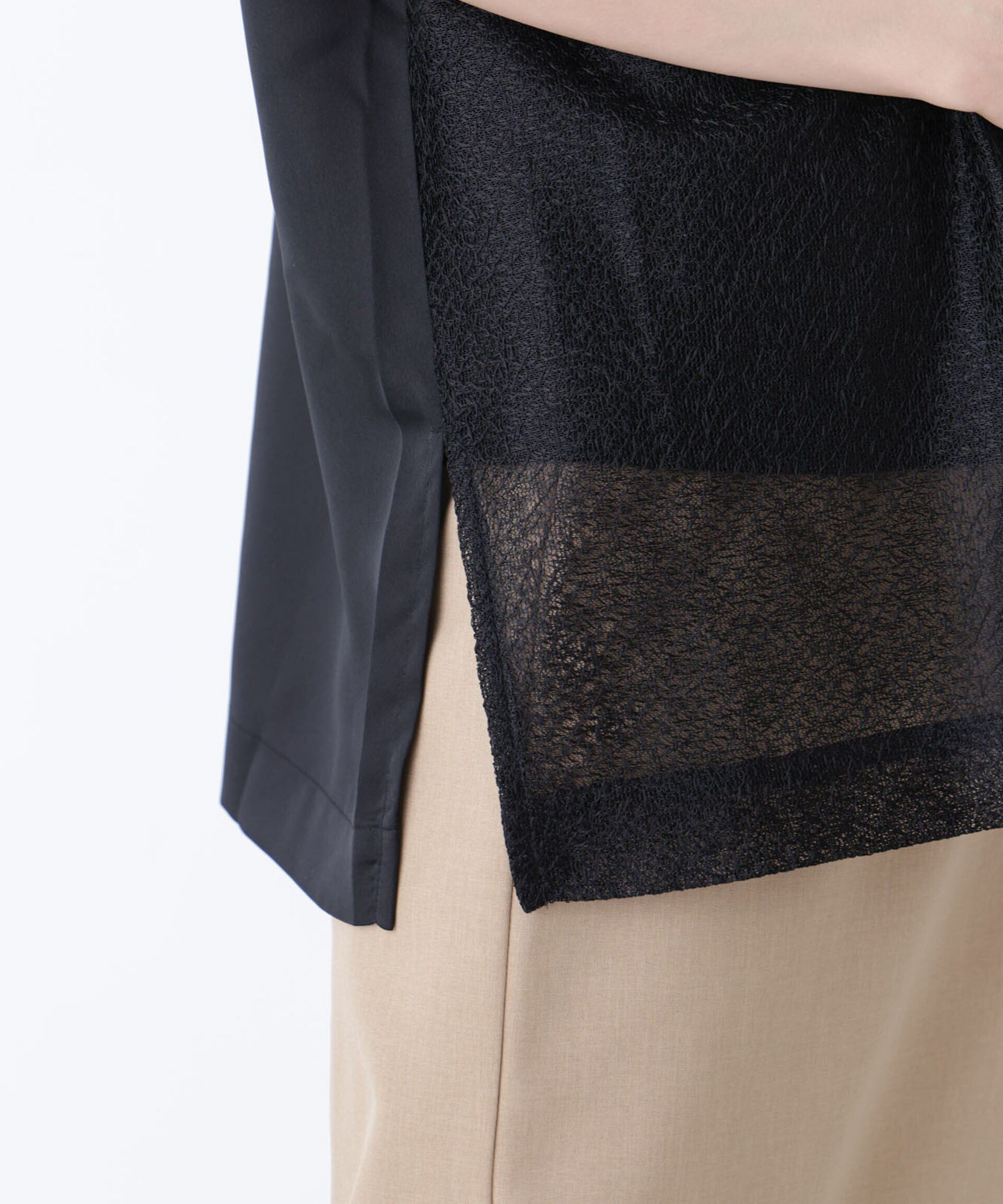 nano･universe「フロントレースシャツ」|シャツ・ブラウス|