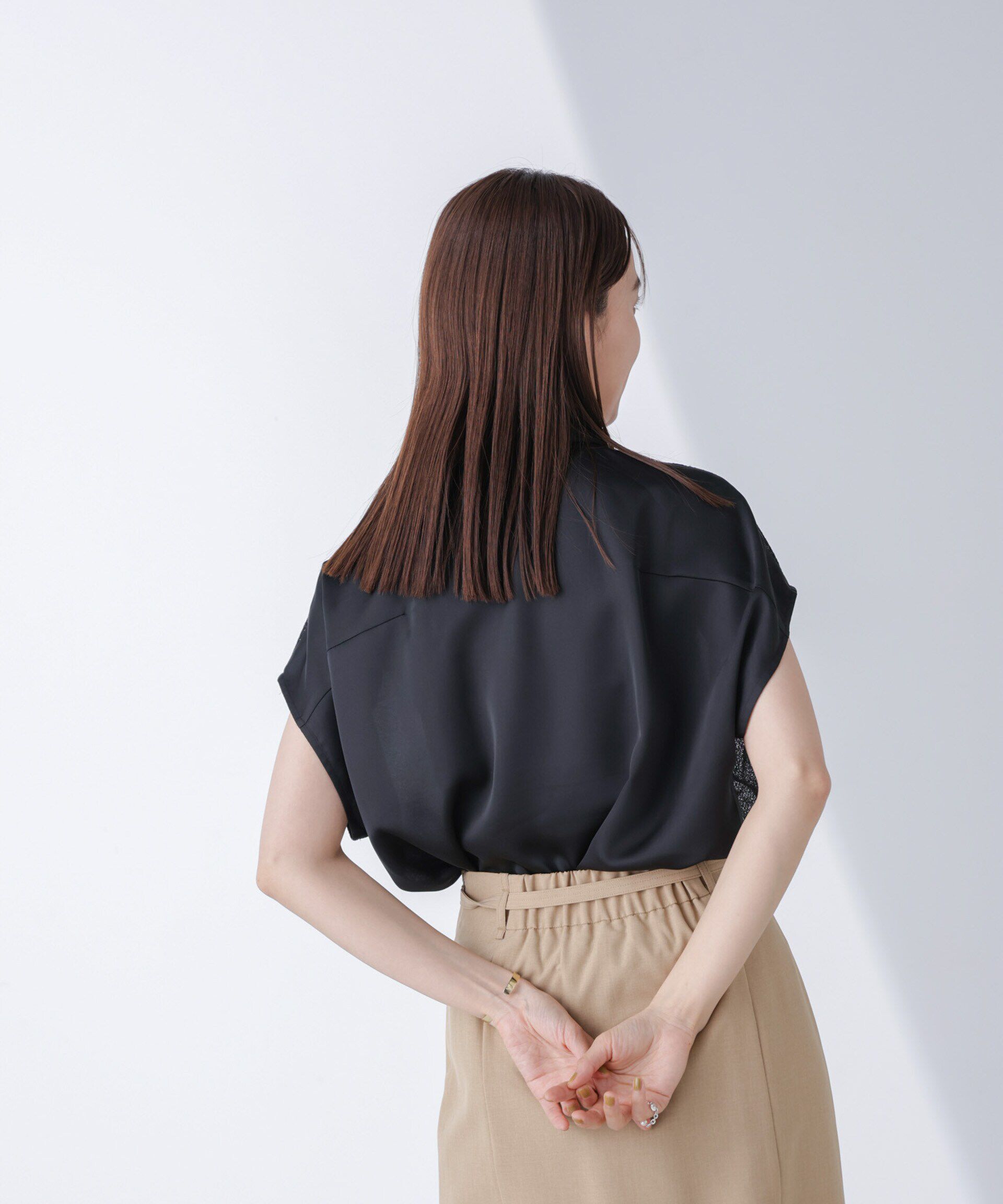 nano･universe「フロントレースシャツ」|シャツ・ブラウス|