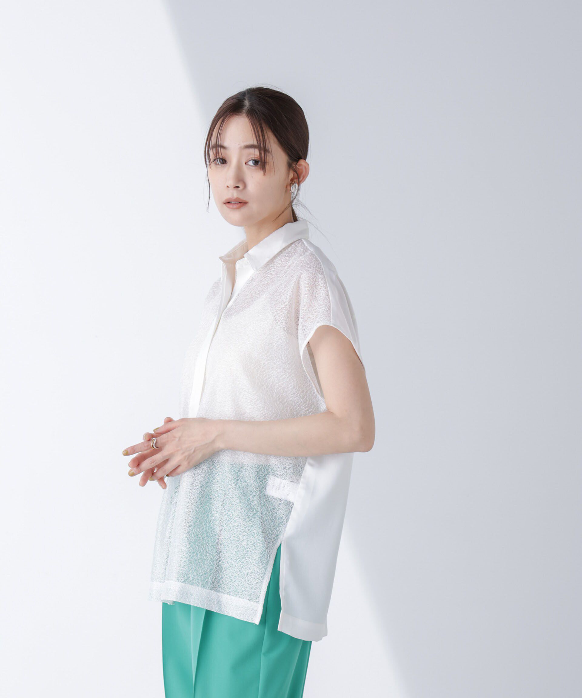 nano･universe「フロントレースシャツ」|シャツ・ブラウス|