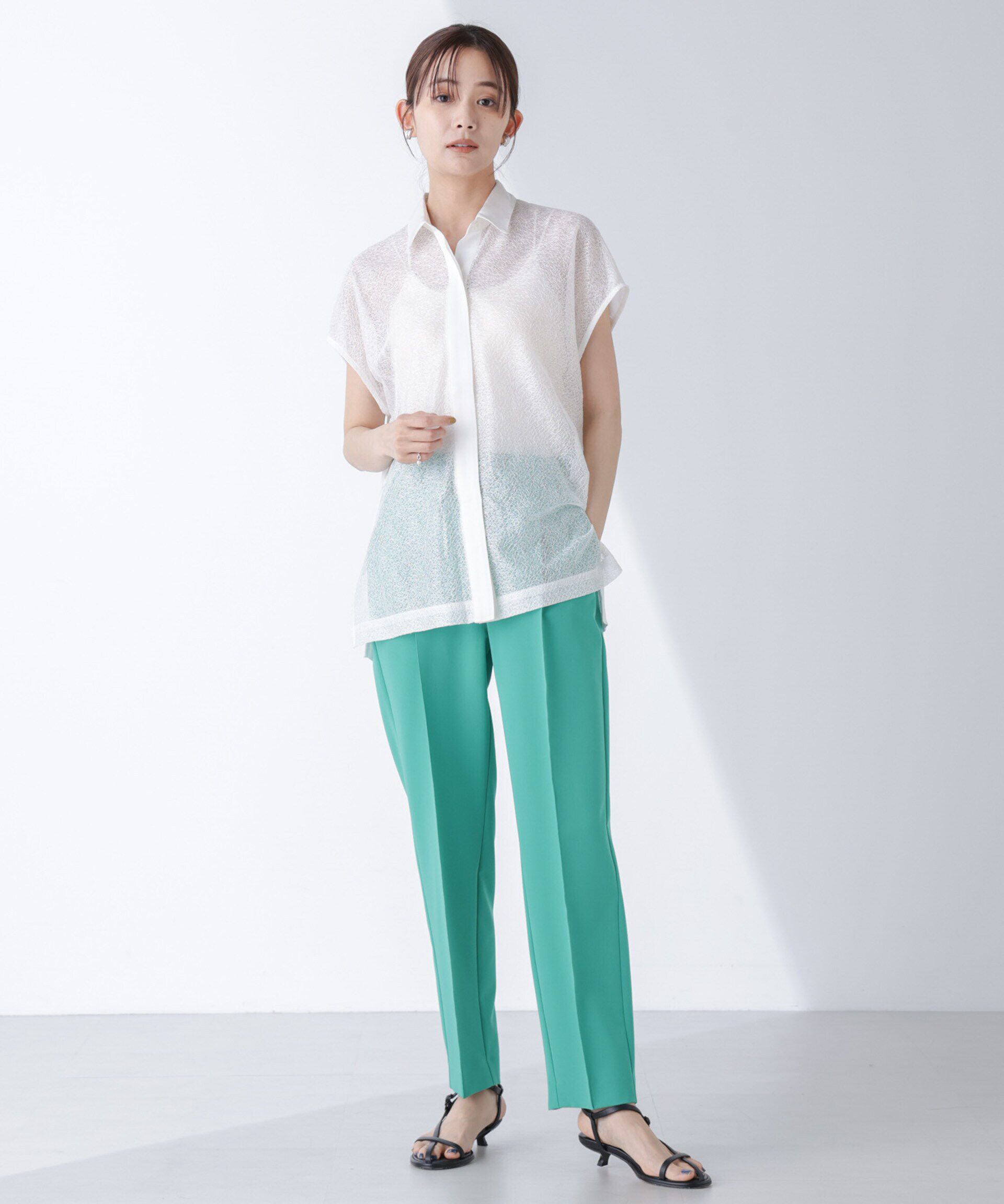 nano･universe「フロントレースシャツ」|シャツ・ブラウス|