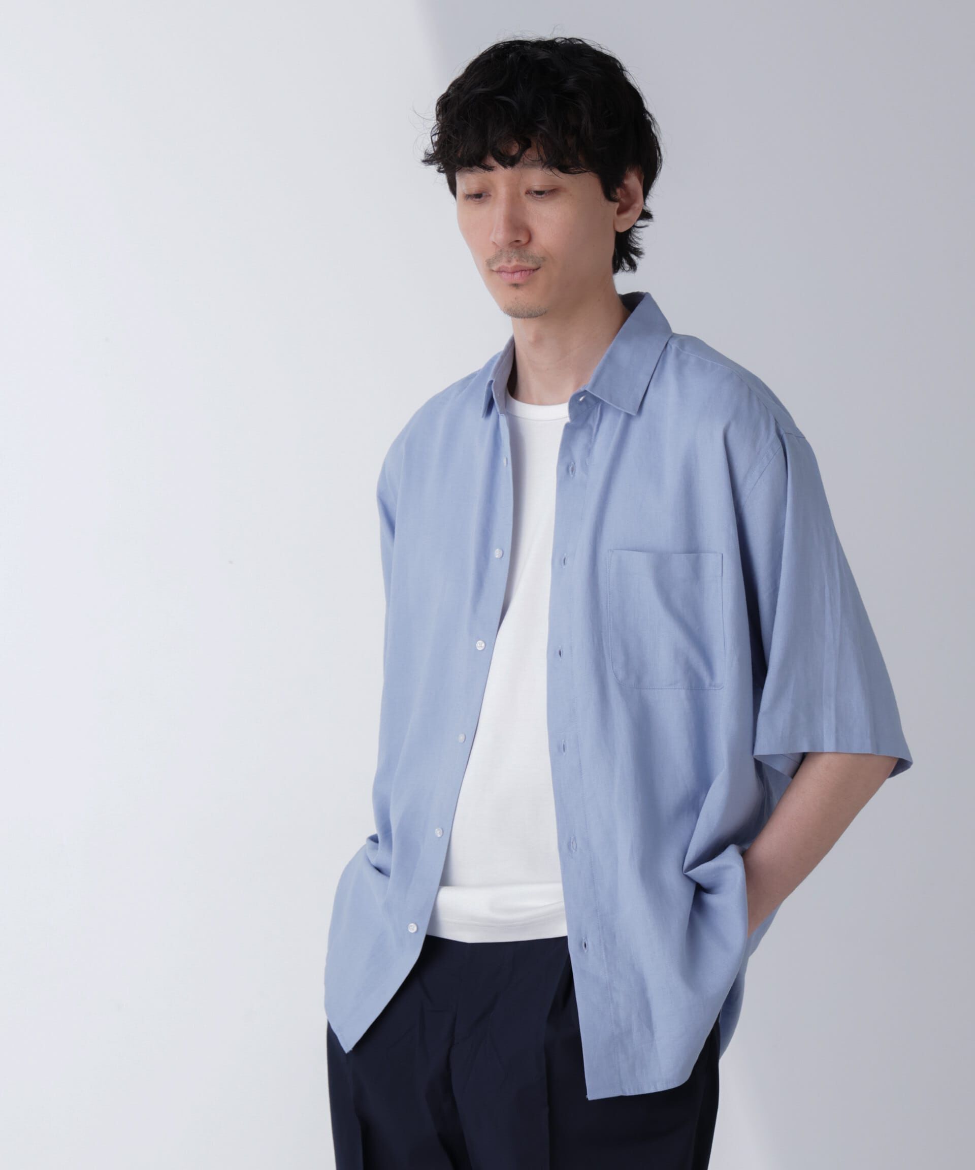 nano･universe「アンチスメルリネンシャツ 半袖」|シャツ・ブラウス|