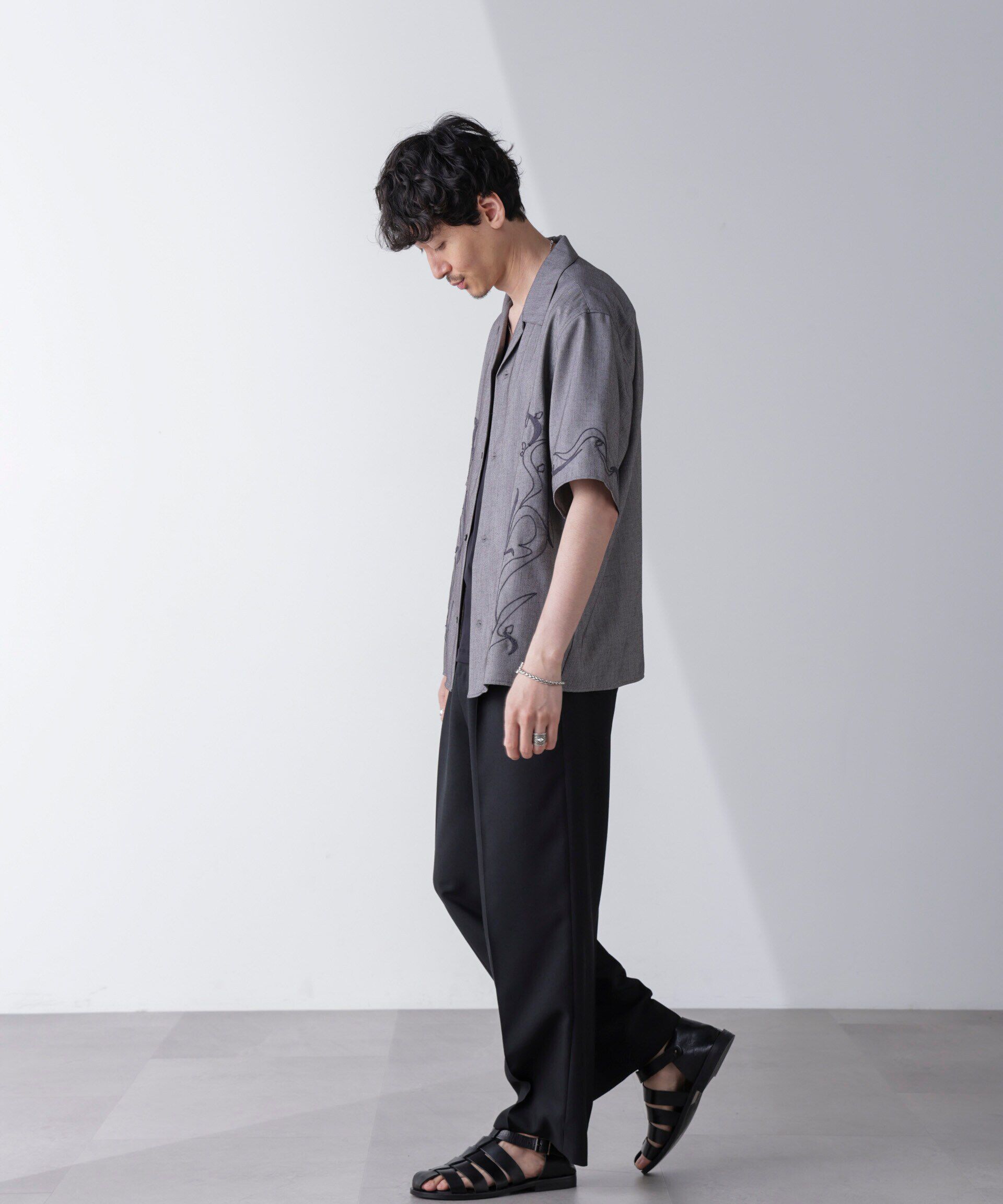 nano･universe「チェーン刺繍オープンカラーシャツ」|シャツ・ブラウス|