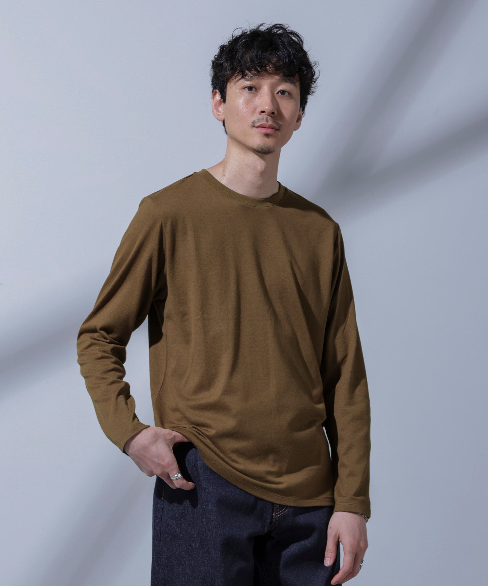 nano･universe「Anti Soaked(R)汗染み防止 クルーネックTシャツ 長袖」|Tシャツ・カットソー|