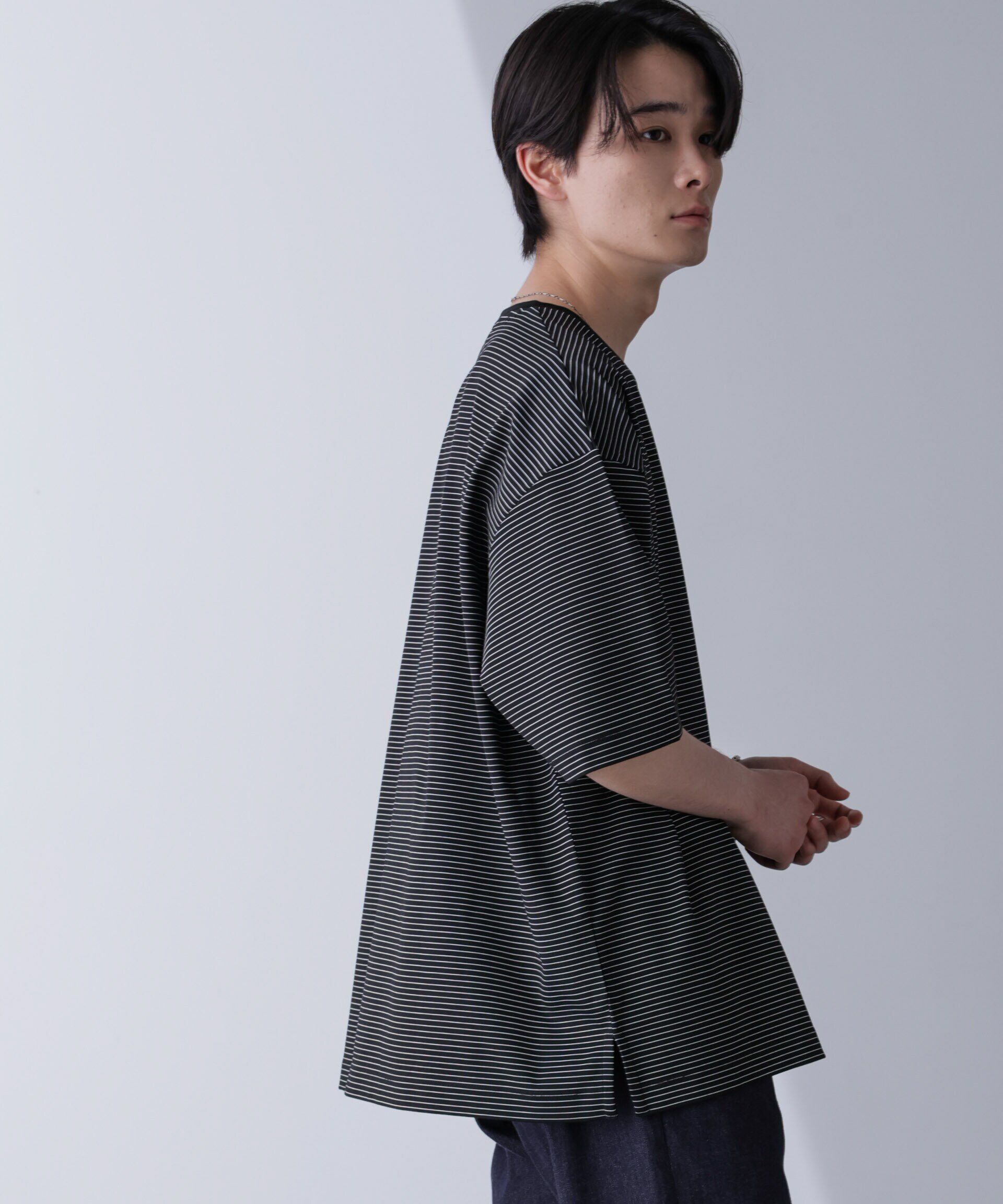 nano･universe「ビッグシルエットボーダーTシャツ 半袖」|Tシャツ・カットソー|