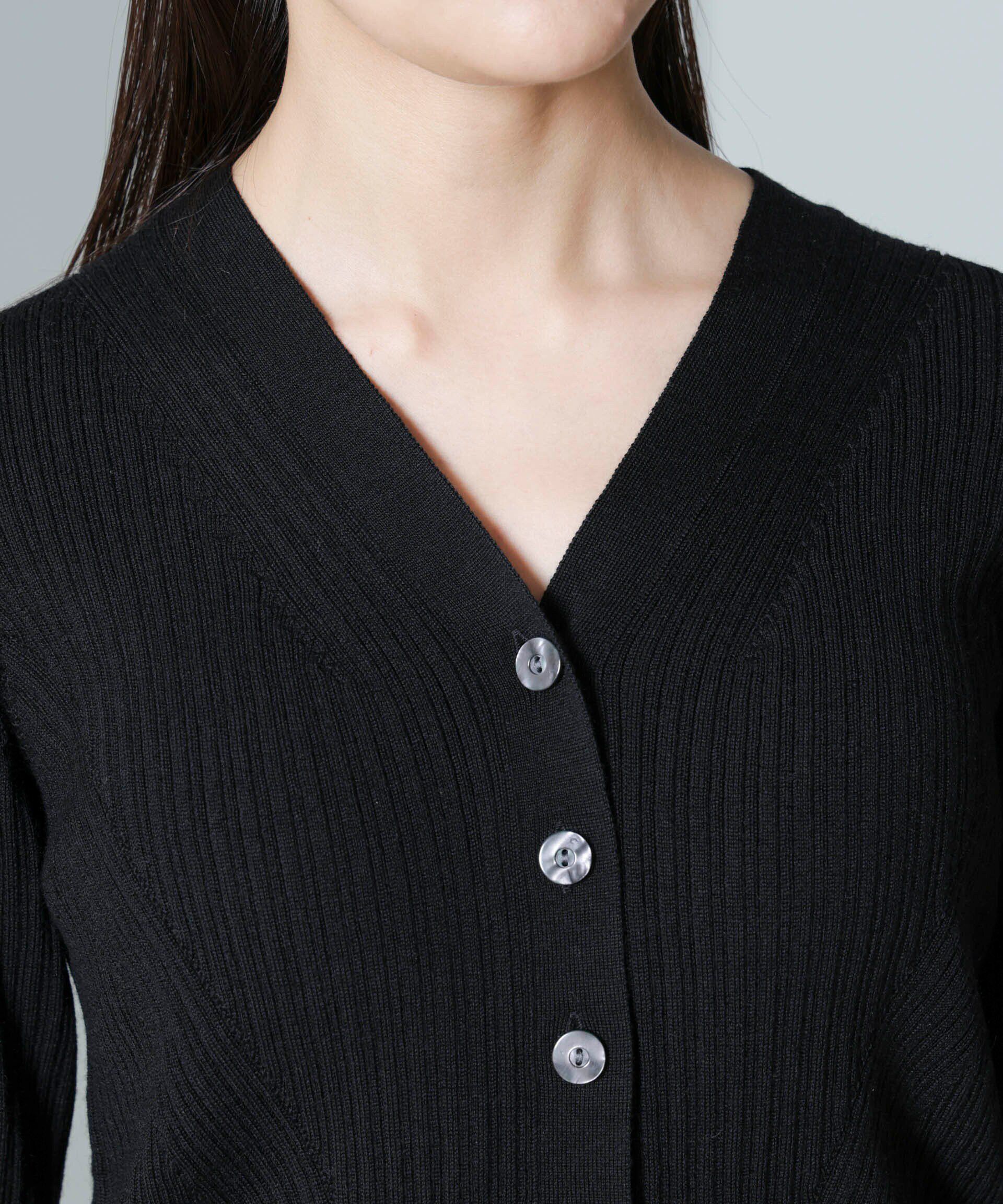 nano･universe「毛玉レスニットVネックリブカーディガン」|ニット・セーター|