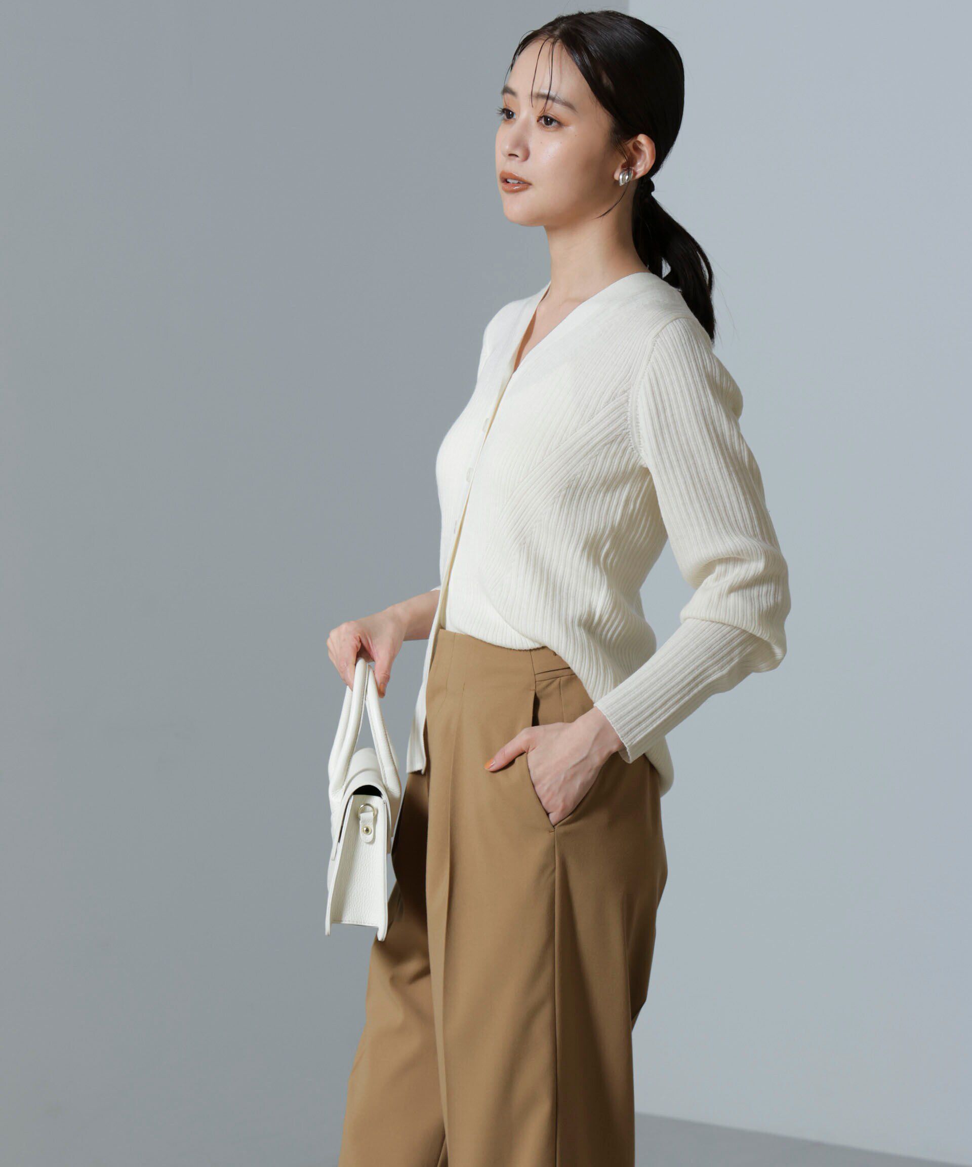 nano･universe「毛玉レスニットVネックリブカーディガン」|ニット・セーター|