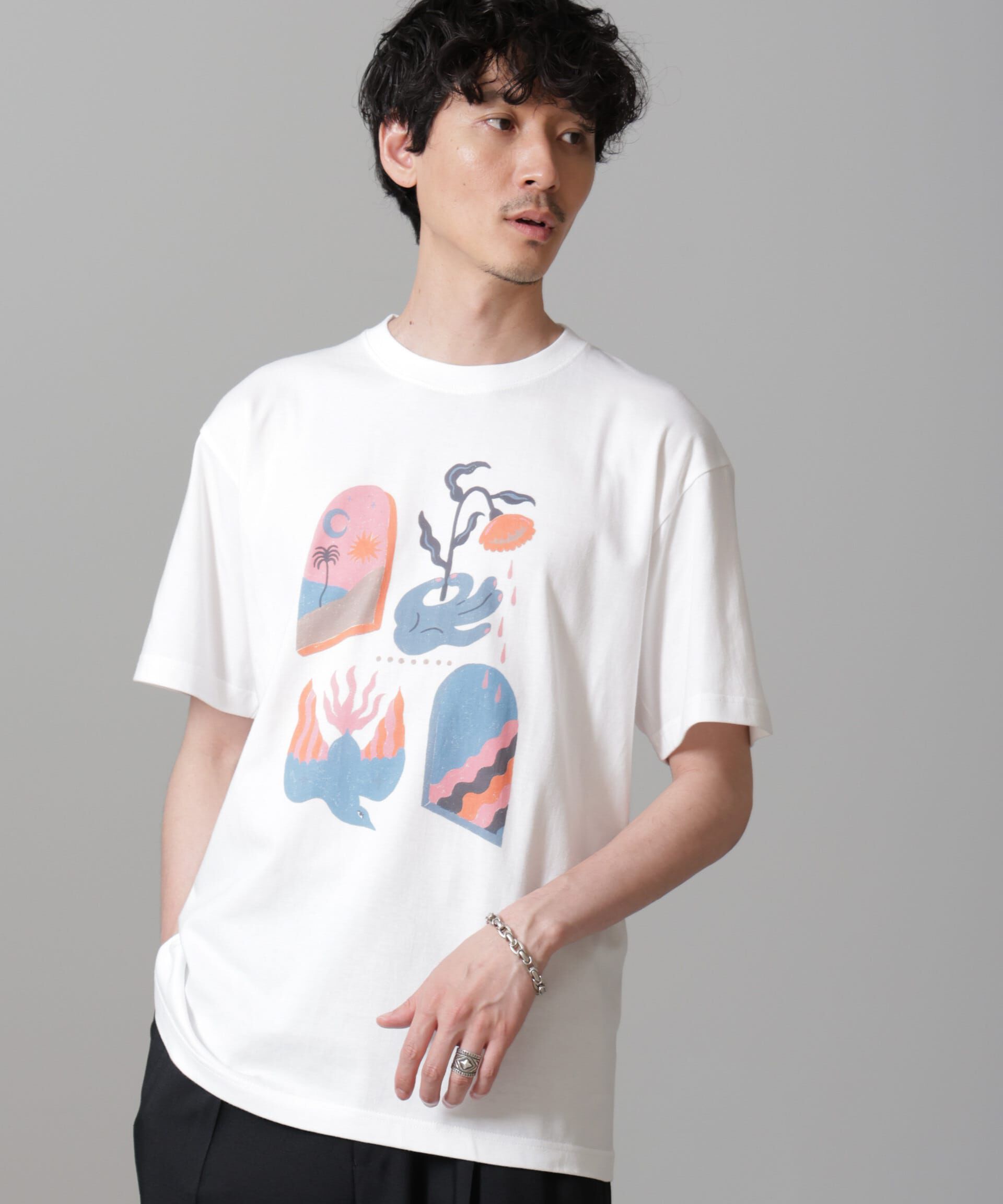 nano･universe「「Toyameg」modern academic FLOWER Tシャツ」|Tシャツ・カットソー|