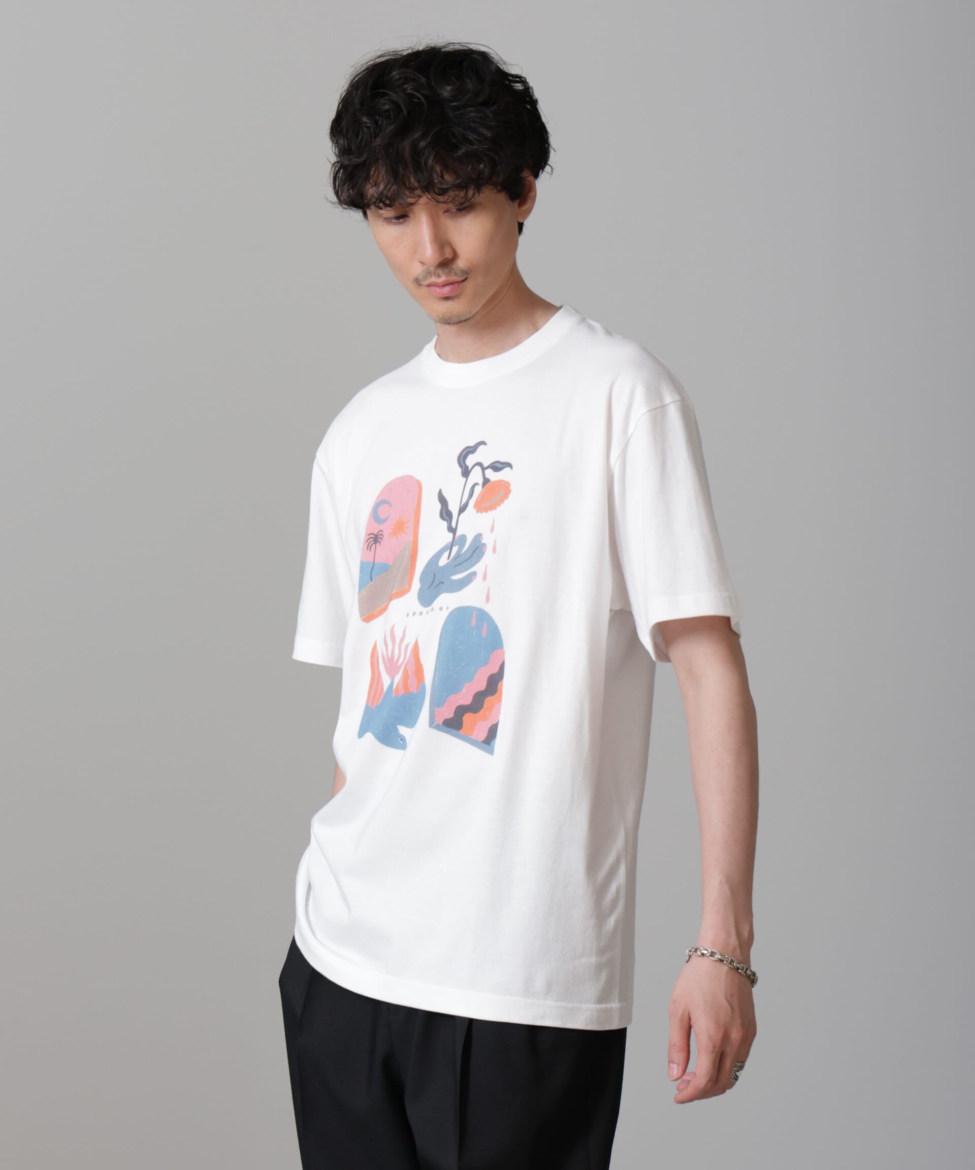 nano･universe「「Toyameg」modern academic FLOWER Tシャツ」|Tシャツ・カットソー|