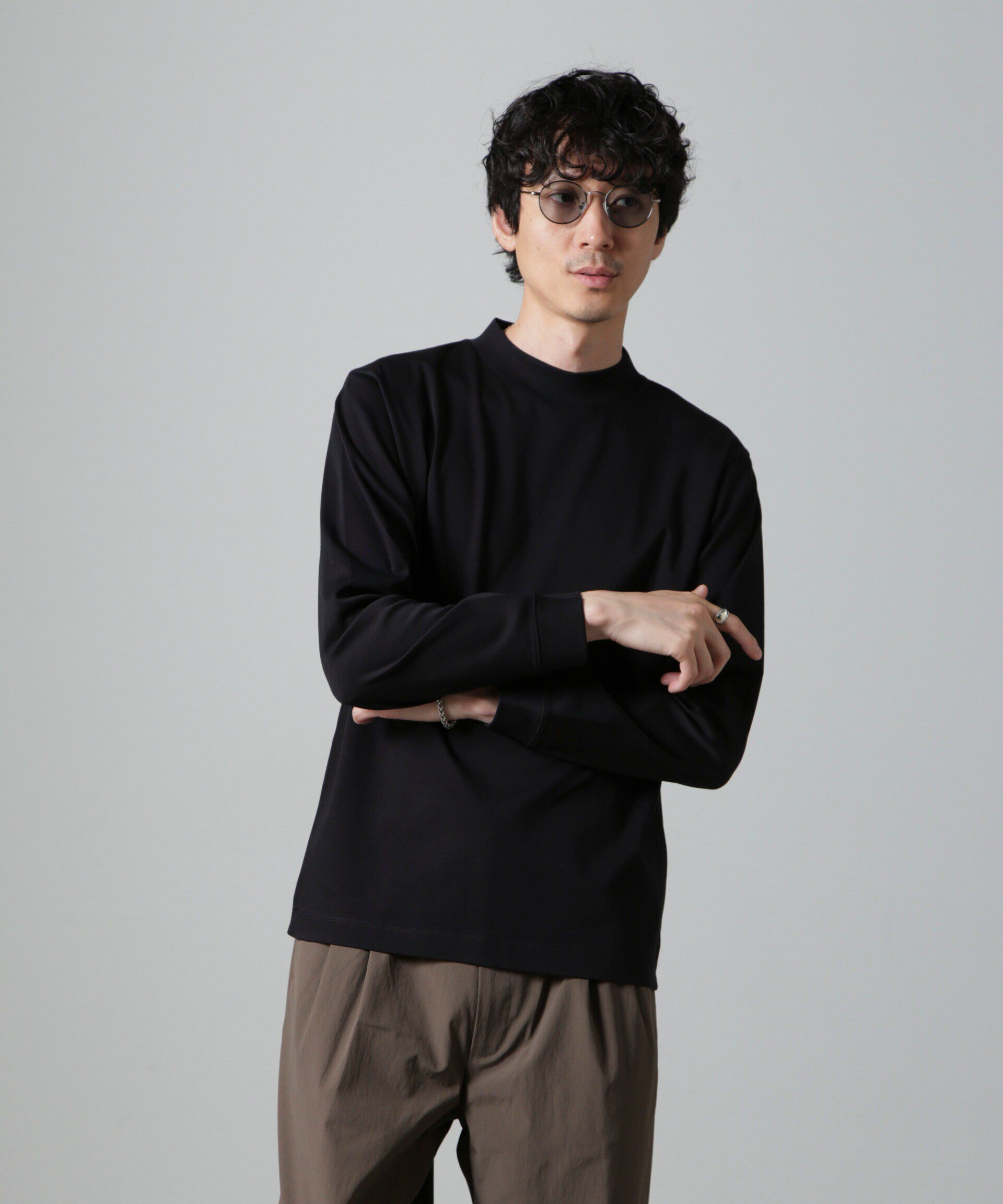 nano･universe「アンチスメルモックネックTシャツ 長袖」|Tシャツ・カットソー|