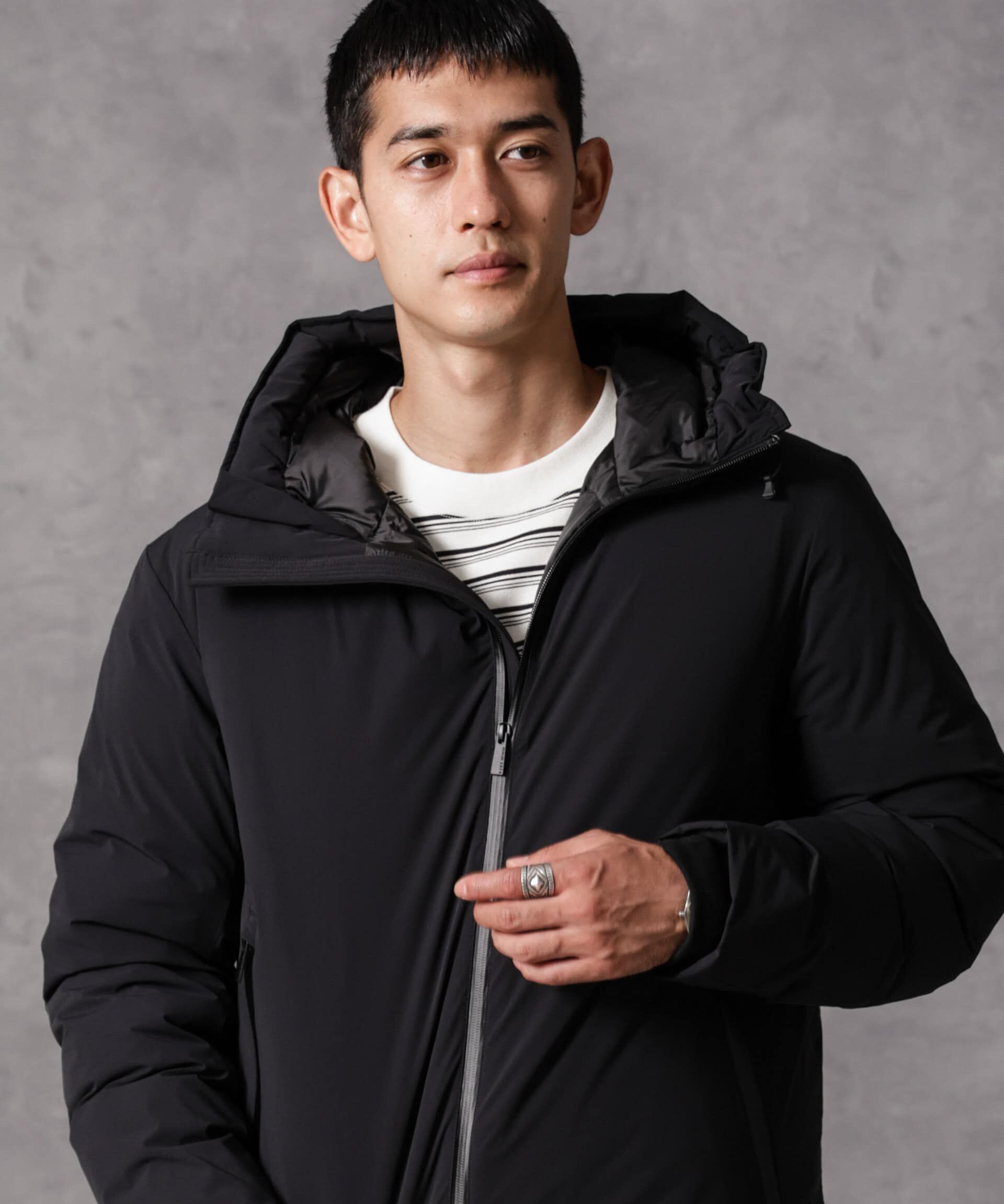 nano･universe「「西川ダウン(R)」スポーティーフードダウン」|ダウン|