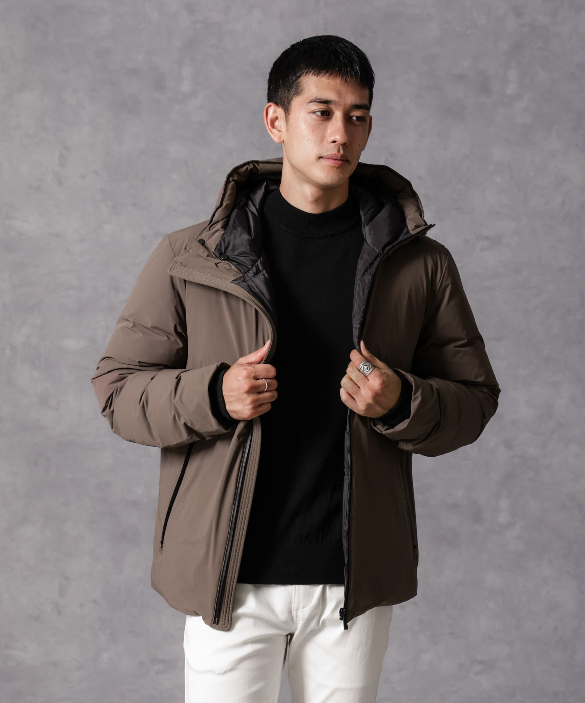 nano･universe「「西川ダウン(R)」スポーティーフードダウン」|ダウン|