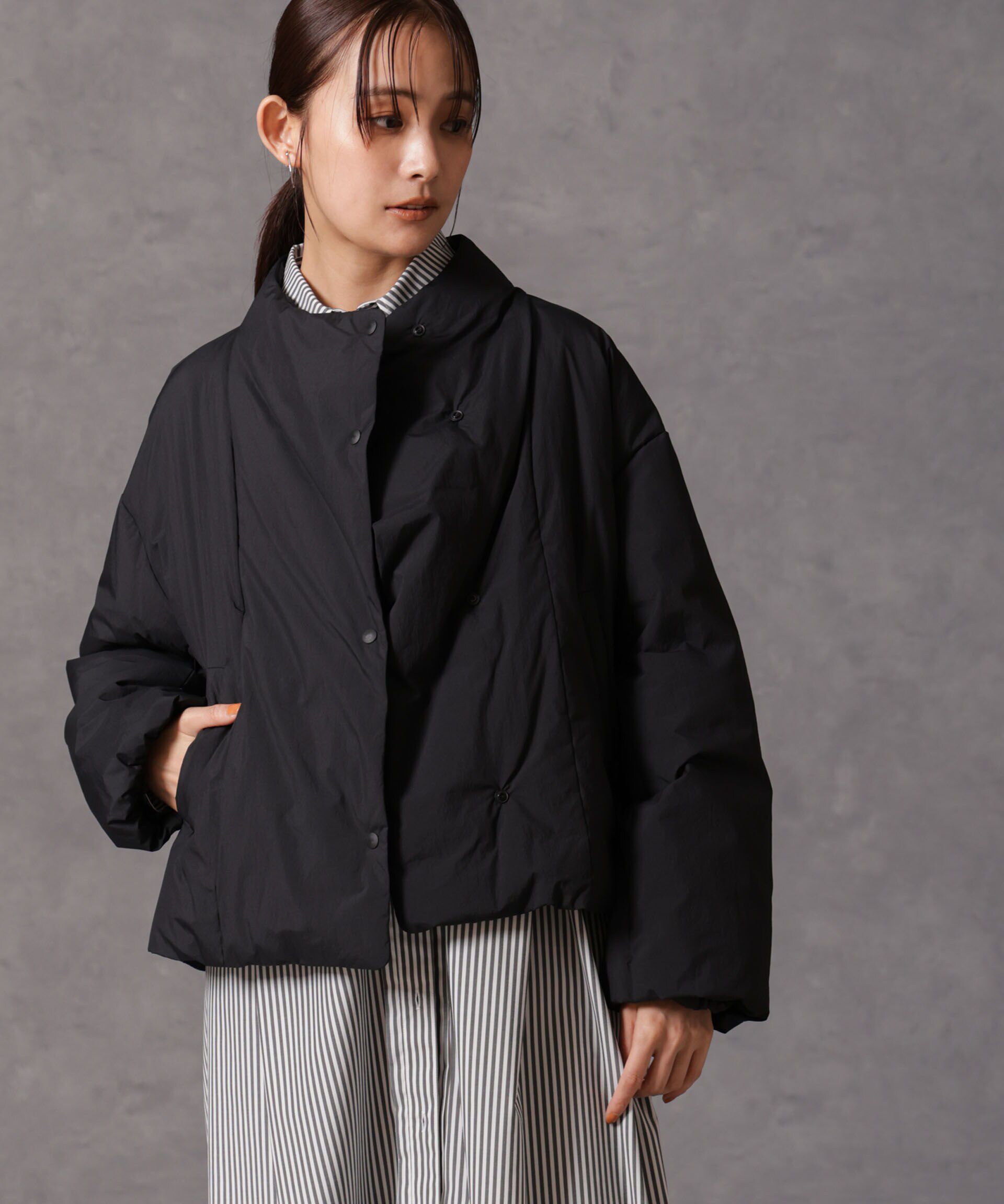 nano･universe「「西川ダウン(R)」ハイネックショートジャケット」|ダウン|