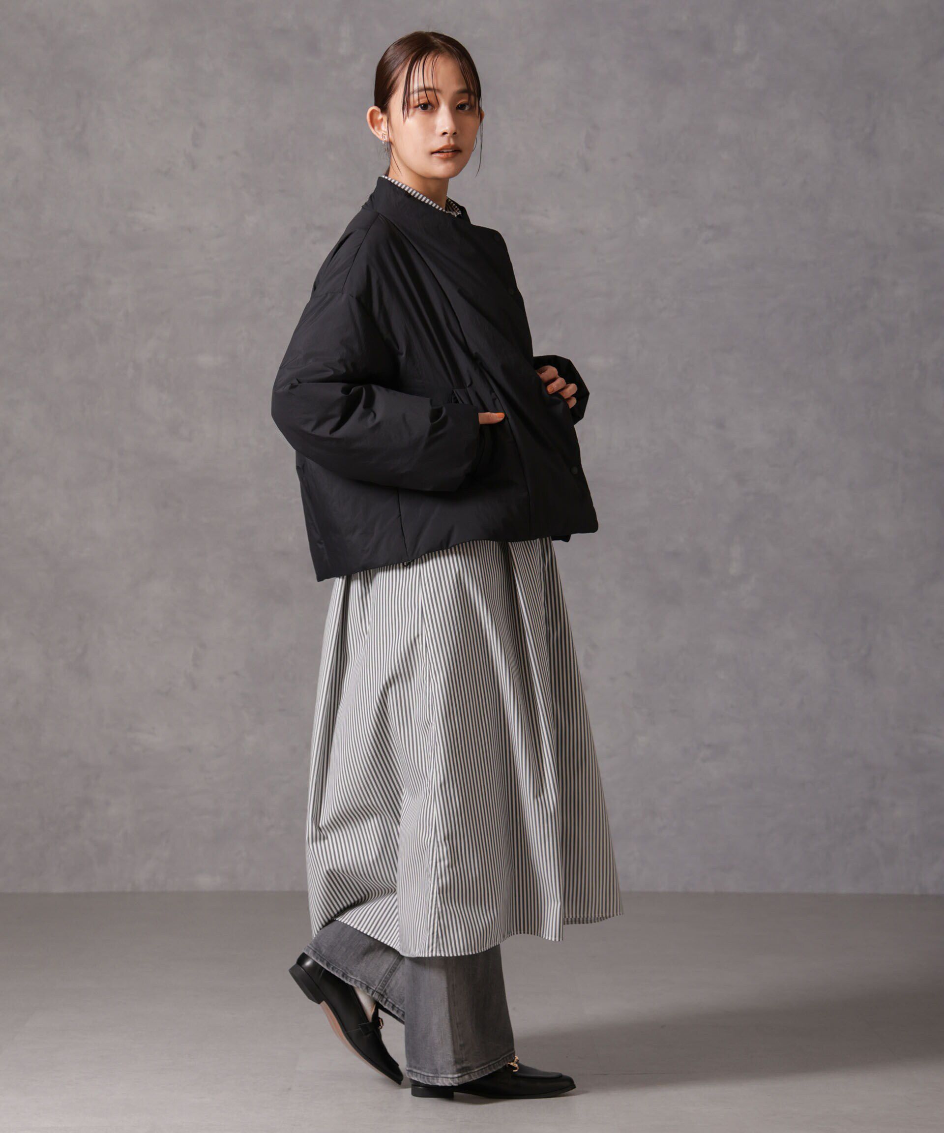 nano･universe「「西川ダウン(R)」ハイネックショートジャケット」|ダウン|