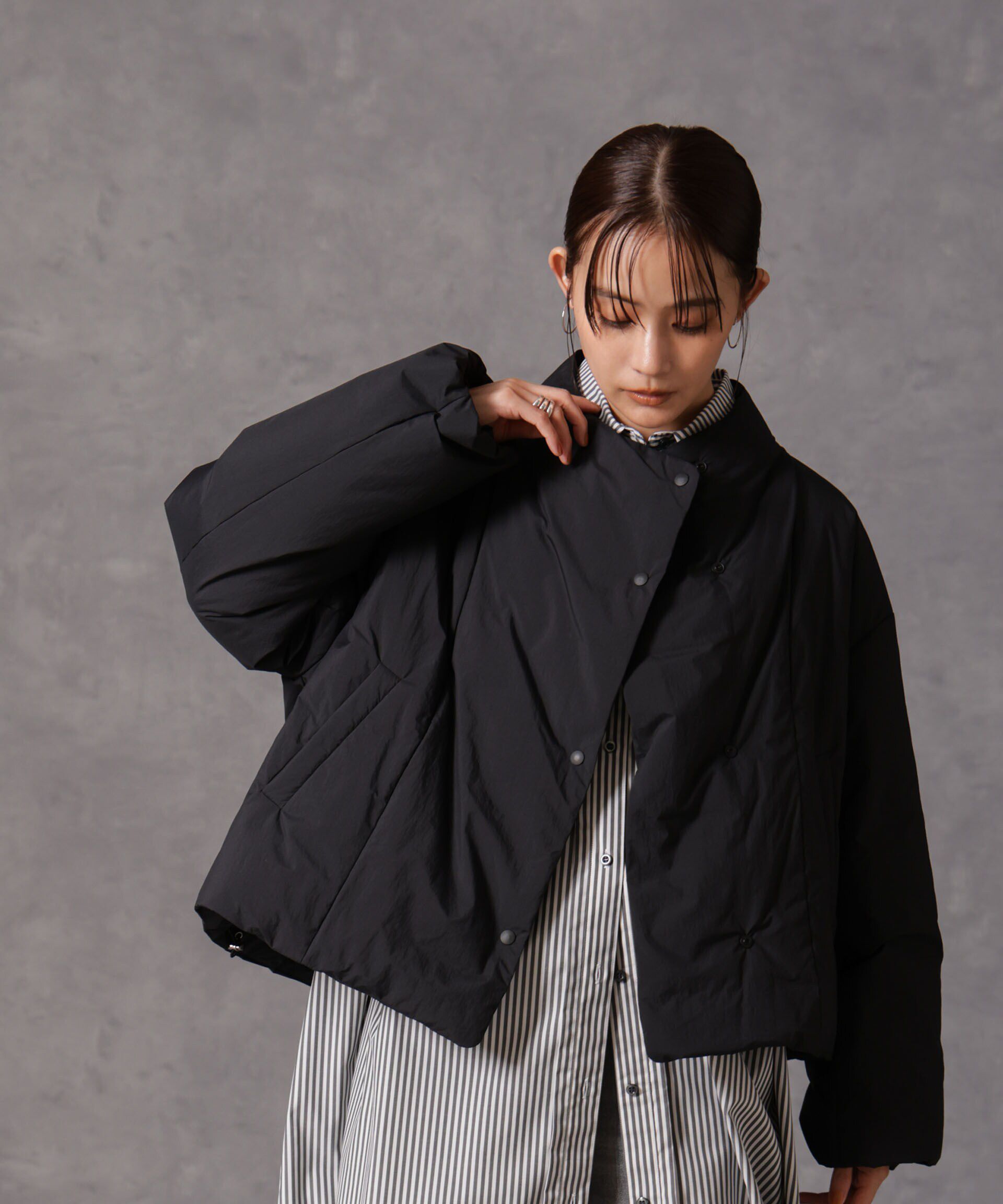 nano･universe「「西川ダウン(R)」ハイネックショートジャケット」|ダウン|